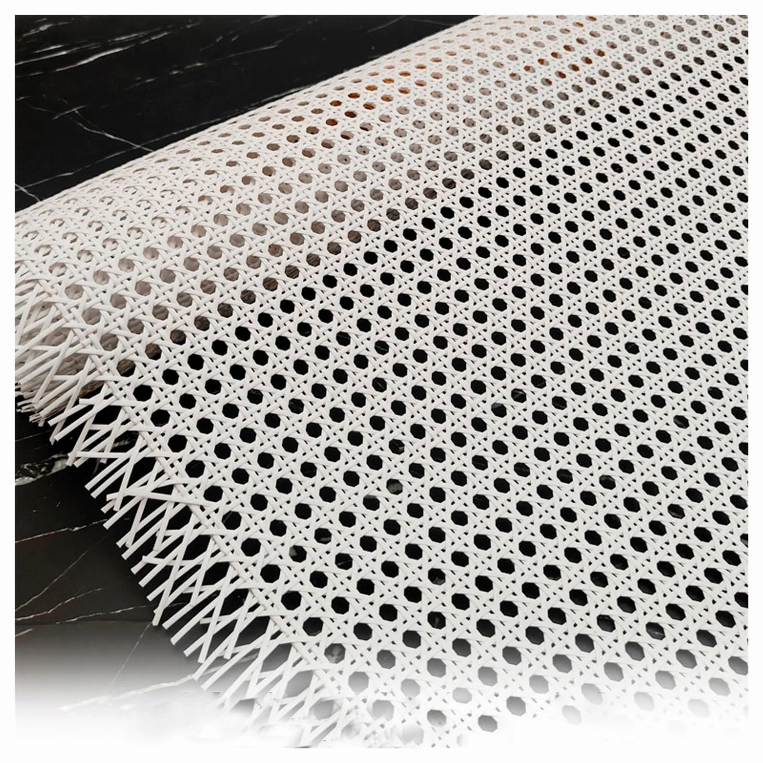 Bianco Rotolo di Fettuccia di Canna al Metro,Vienna Treccia in Plastica Rattan Impermeabile,Sintetico Aperto Tessuto Intrecciato Nastro Paglia Foglio di Vimini per Mobili Sedie(70cmx1.5m)