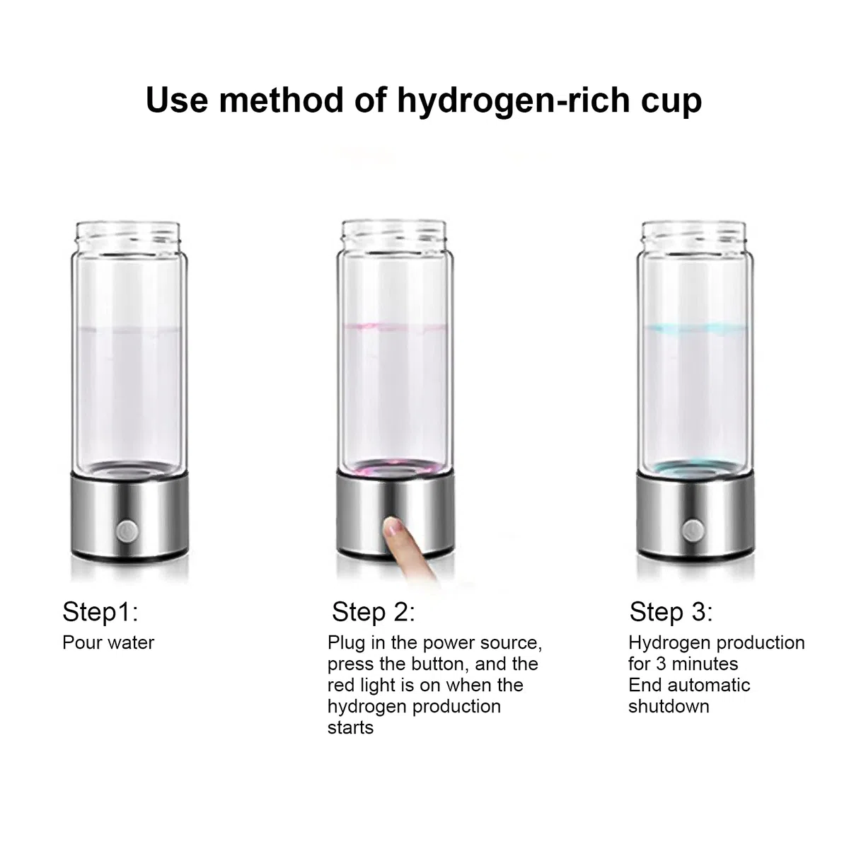 Generatore di Acqua Idrogenata, 450ML Portatile Tazza Ricca di Idrogeno Bottiglia d'Acqua Ricca di idrogeno Creatore di ioni Filtro, con Tecnologia SPE/PEM Idrogeno, Antietà e Antirughe