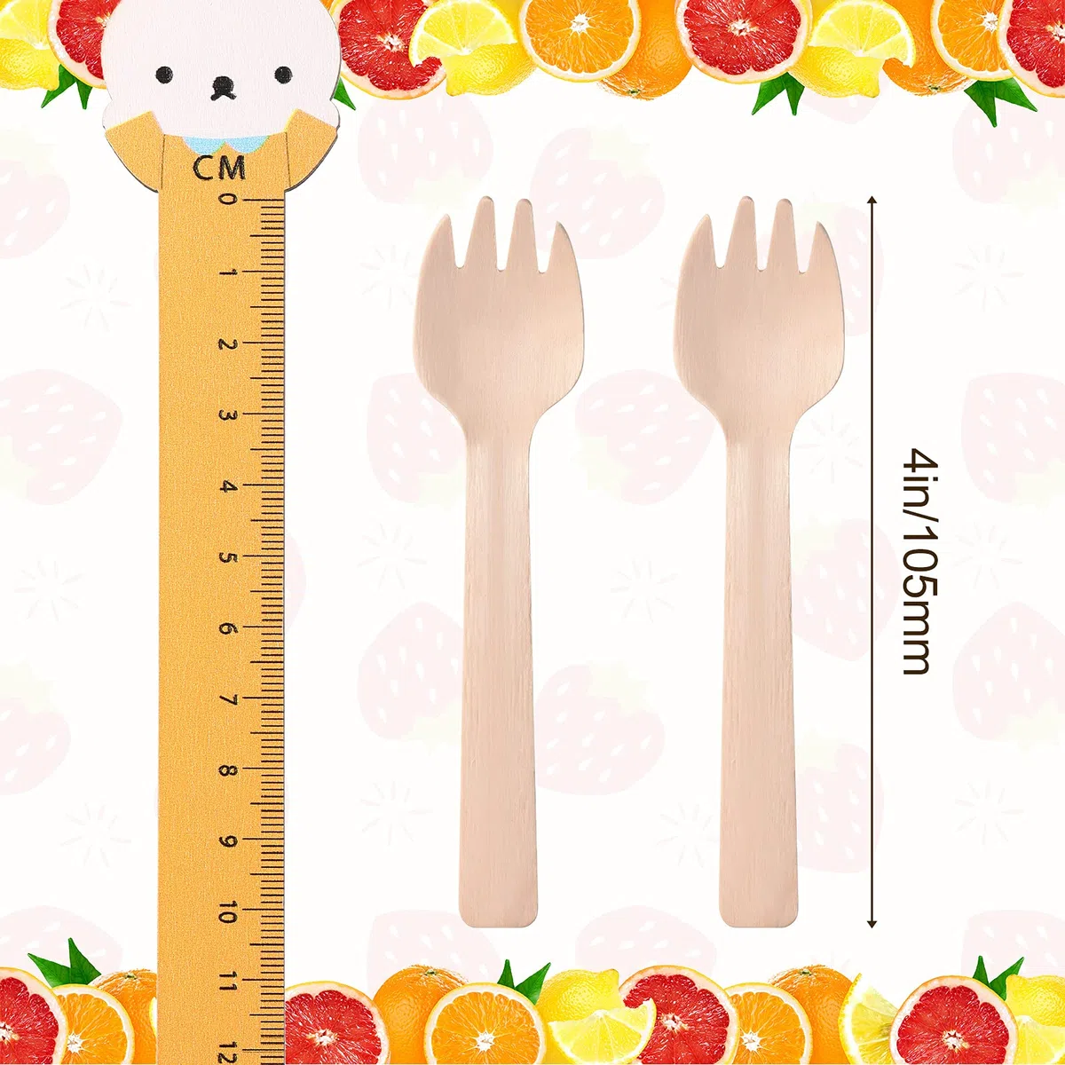 300 Pezzi Forchette di Legno Mini Forchette Usa e Getta Piccole Forchette Antipasto Posate Mini Utensili Forchetta per Torta per Carnevale Compleanno Festa, 4 Pollici (300)