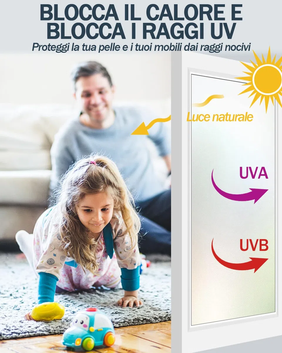 Lovepea Pellicola per Vetri Finestre Privacy - Con Strumenti di Installazione, Adesivo Statico, Controllo del Calore, Protezione UV, Ideale per Porte di Uffici Casa o Bagno (Bianco Opaco, 44.5x200cm)