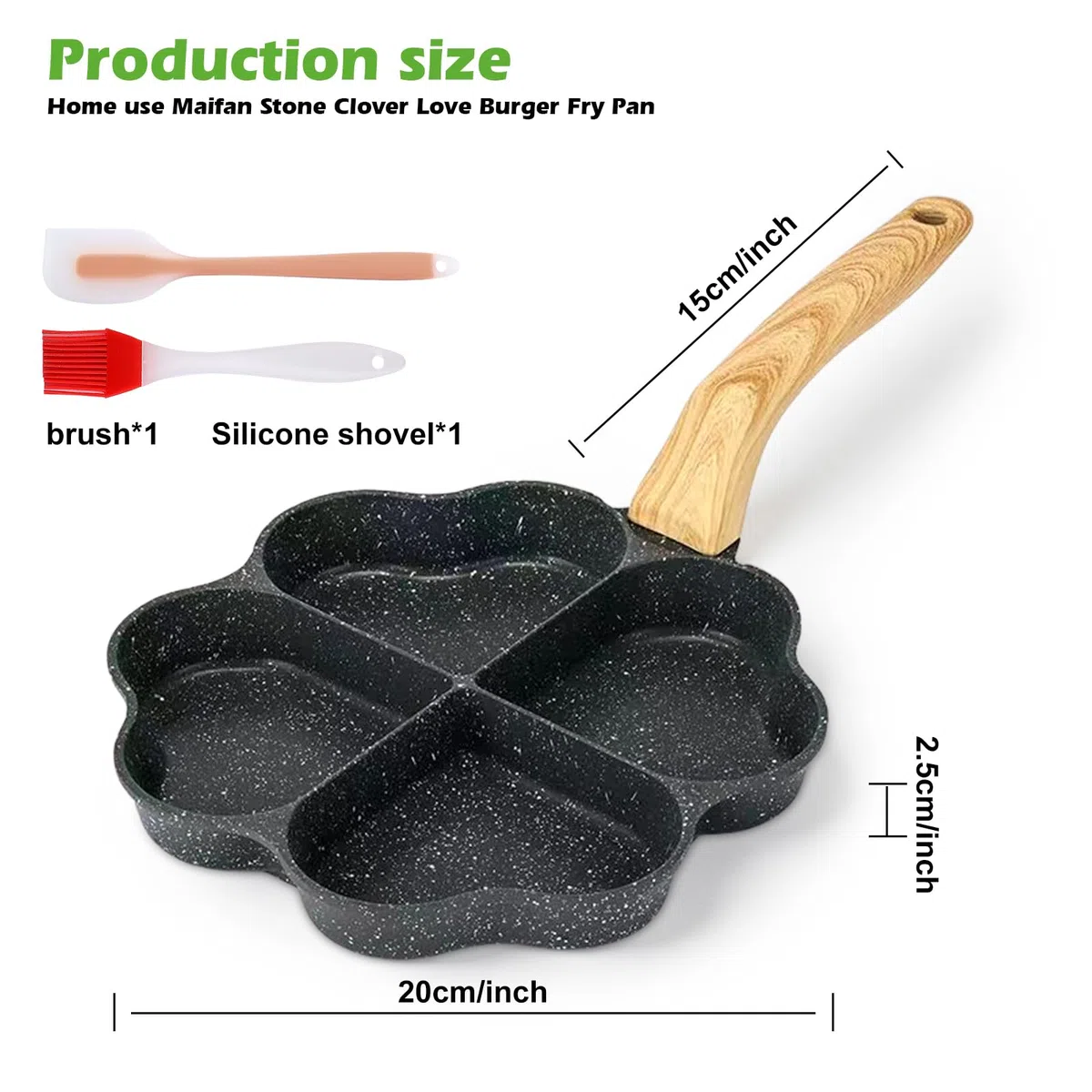 Padella per uova fritte con coperchio, a induzione, antiaderente, per pancake, piccole padelle a 4 fori, a forma di cuore, per colazione, uova fritte, bistecche, hamburger