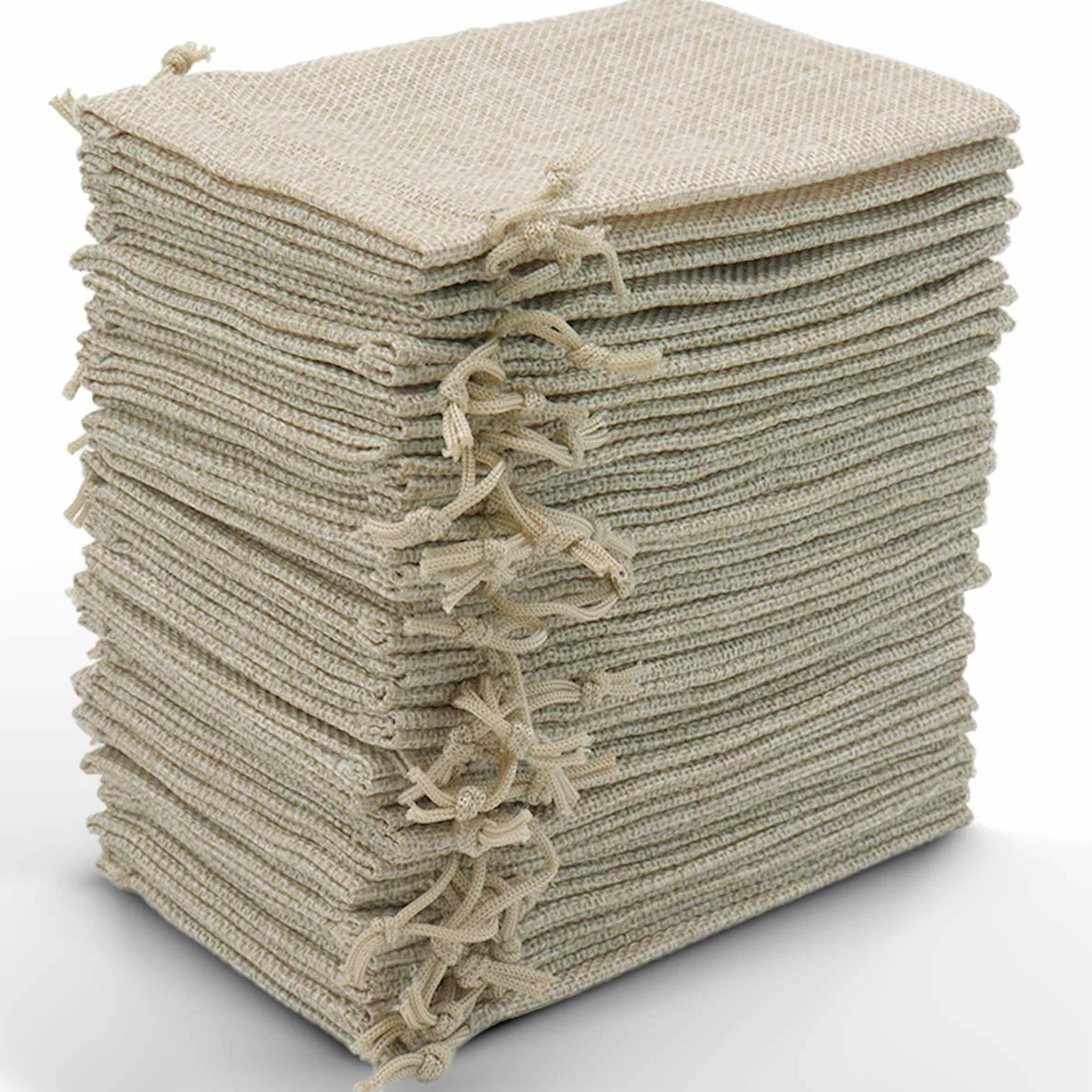 30 Pezzi 10x15cm Sacchetti Regalo di Iuta, Sacchetto per Gioielli di Juta, Sacchi Iuta Lino con Coulisse per Regalo Gioielli Fai-da-Te Natale Fiesta Matrimonio Bomboniere(Colore Primario)