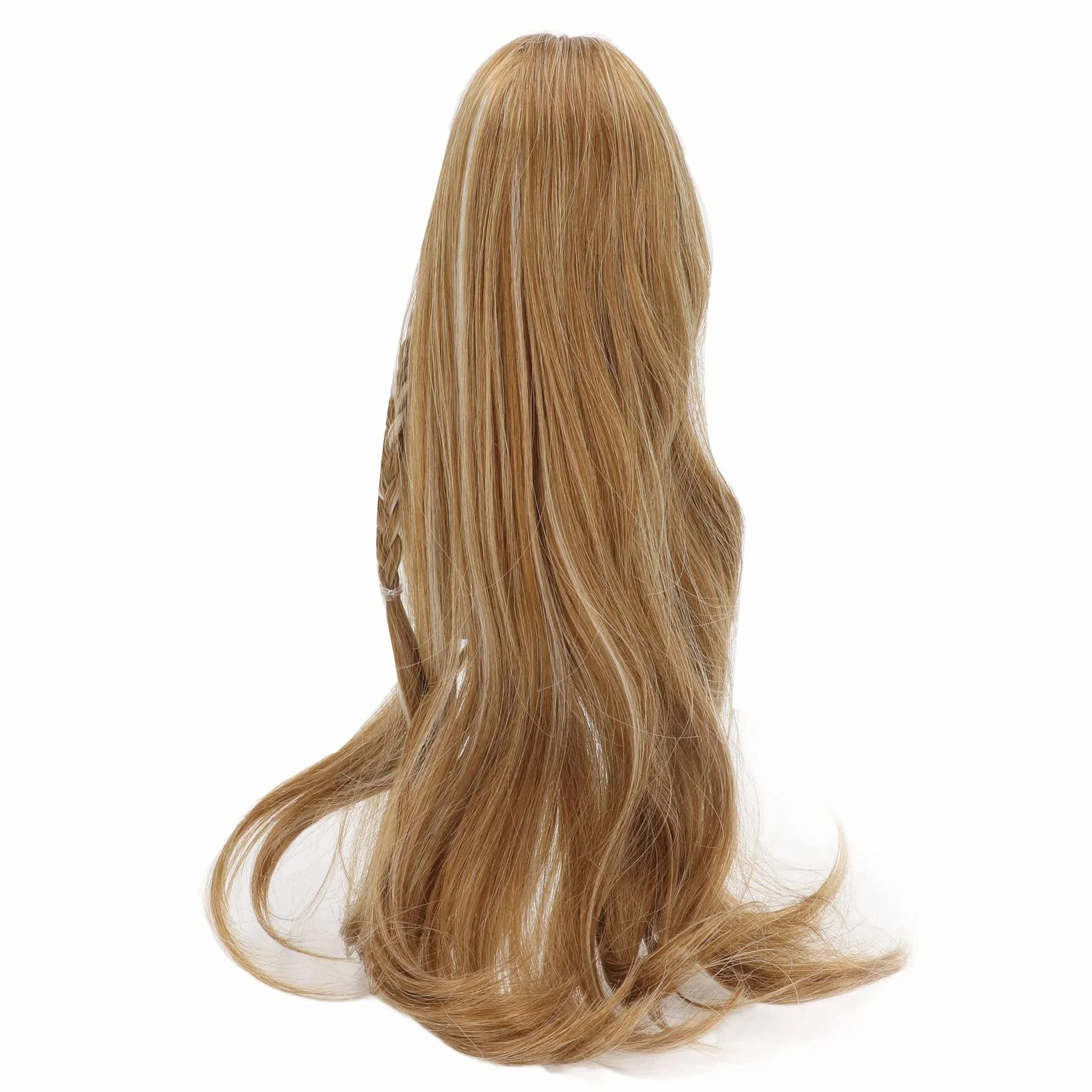Zerodis 1/3 BJD - Parrucca per bambola SD, 21-24 cm, colore lino, morbida seta ad alta temperatura, capelli lunghi e ricci mohair, con frangia per indossare parrucca per bambole BJD, fai da te