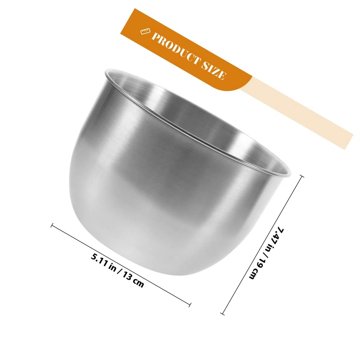 Housoutil Ciotola per Impastare e Mescolare in Acciaio Inox 201, Profonda, Diametro 19 CM, Utensile da Cucina per Montare Uova e Panna in Casa