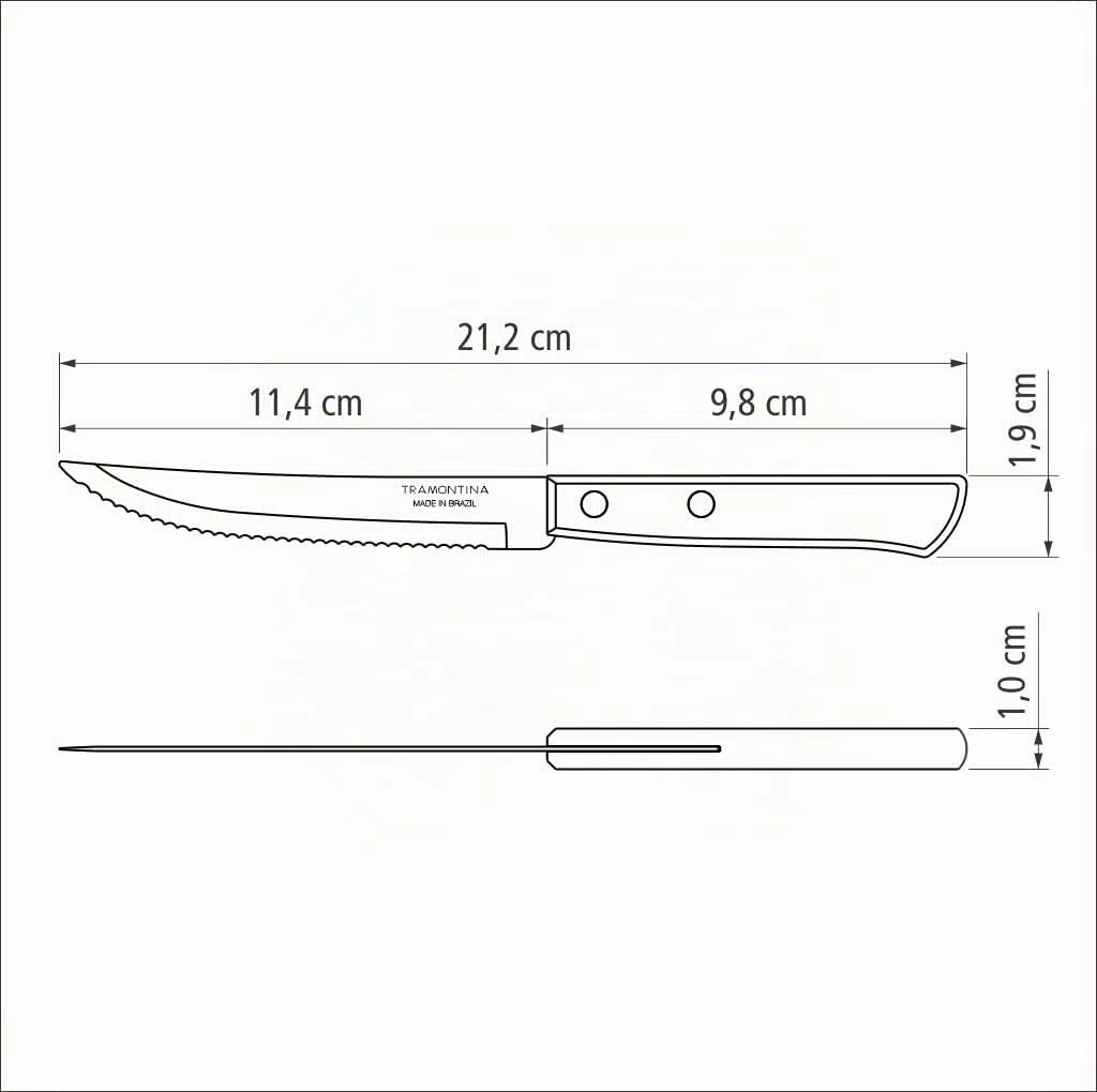 Tramontina Set di Coltelli per Carne/BBQ Polywood 11 cm 6 pezzi