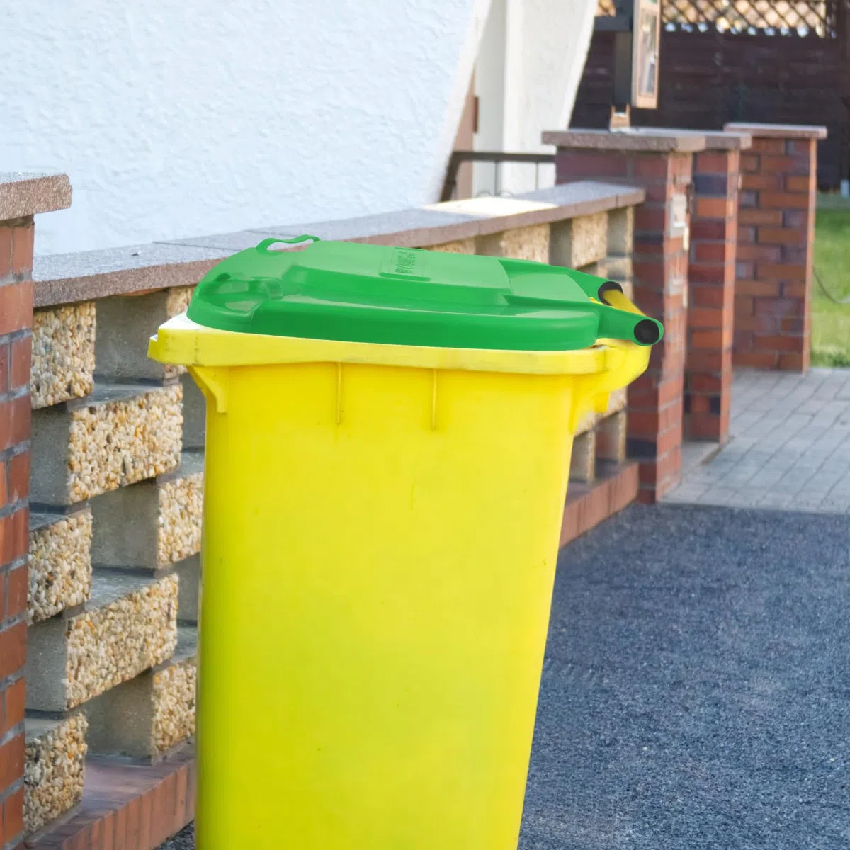 Coperchio Bidone Spazzatura da 50l in Plastico Verde Resistente alle Intemperie, Copertura per Bidoni della Spazzatura All'aperto, Protezione del Coperchio