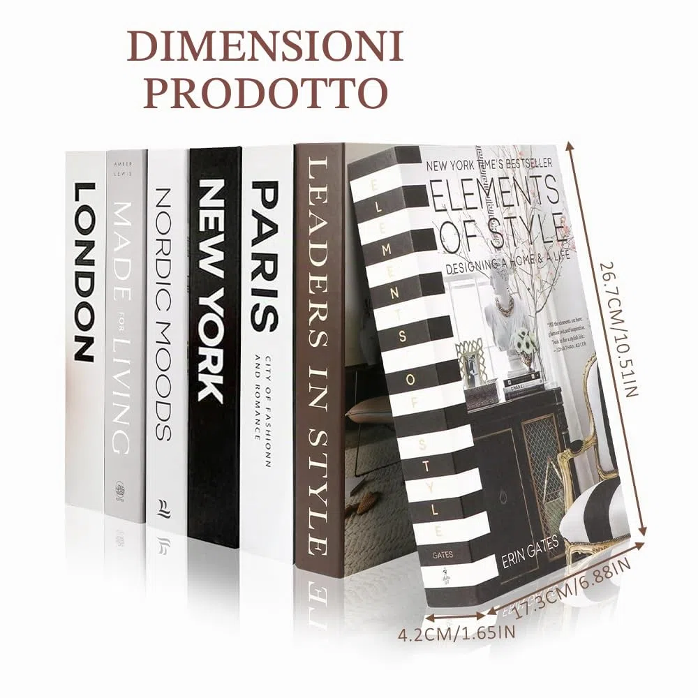7 libri decorativi, pieghevoli, libri finti per mensole, libri finti per decorare la casa, tavolino da caffè, libreria, decorazione