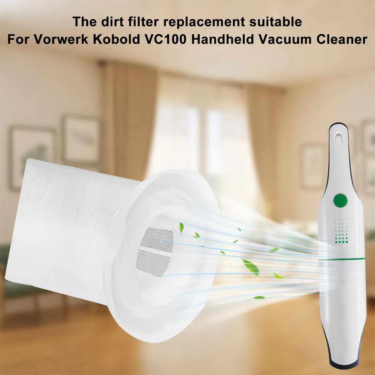 6 Pcs Filtri di Ricambio Compatibili con Vorwerk Kobold VC100, con 1 Spazzola, Filtro Antipolvere per Aspirapolvere a Batteria Compatibile con Aspirapolvere Portatile VC 100