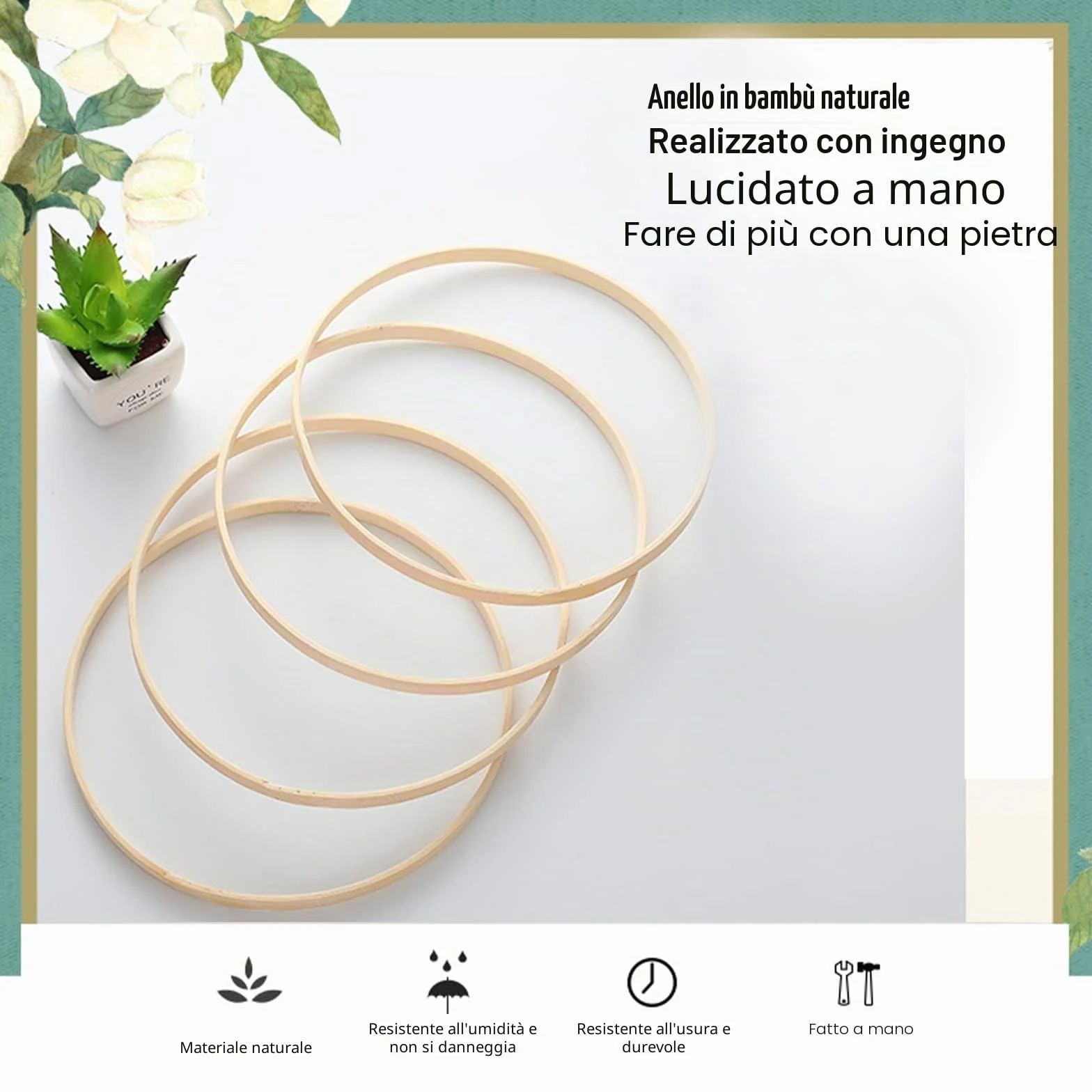 Set di 6 anelli da 20 cm per acchiappasogni e decorazioni da parete