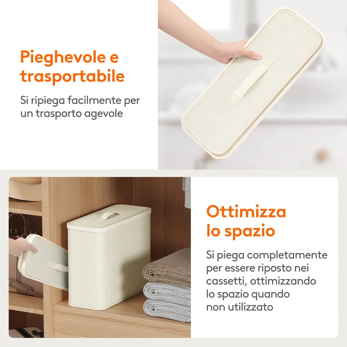 Lifewit Contenitore Carta Igienica con Coperchio, Cesto Porta Carta Igienica per Scorta, Organizer Bagno in Tessuto per Rotoli e Asciugamani, Scatola Portaoggetti Salvaspazio, 23L, Bianco Crema