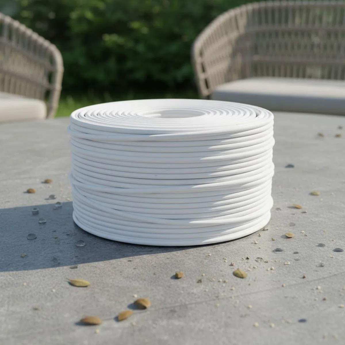 120 Piedi Kit Riparazione Rattan Alta Resistenza Rotolo di Vimini Plastico Impermeabile per Amanti Del Fai da Te, Patio, Giardino, Esterno, Bianco