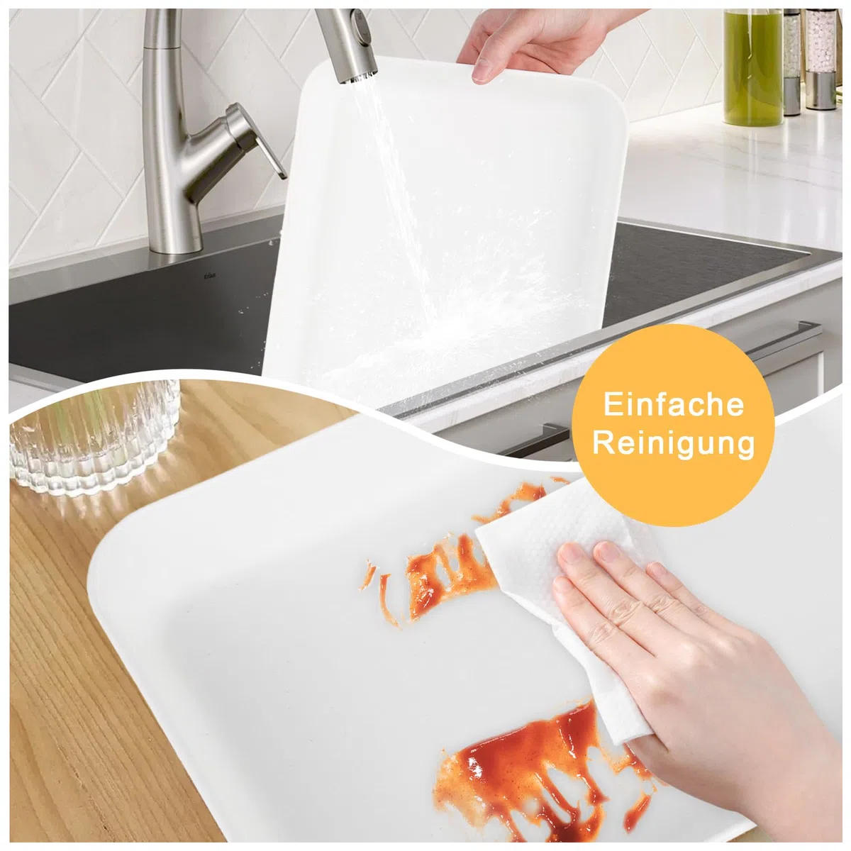 Set di 3 vassoi da portata in plastica, 31 x 22 x 4 cm, grandi vassoi da portata per feste, senza BPA, riutilizzabili, per buffet, feste, picnic