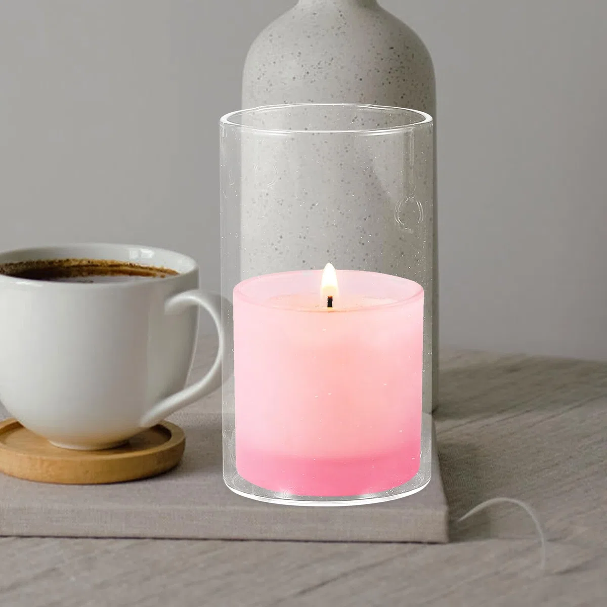 3 Pezzi Portacandele Cilindrici in Vetro Trasparente Antivento Porta Candele Colonna per Decorazioni Casa Matrimonio e Feste Dimensioni Miste
