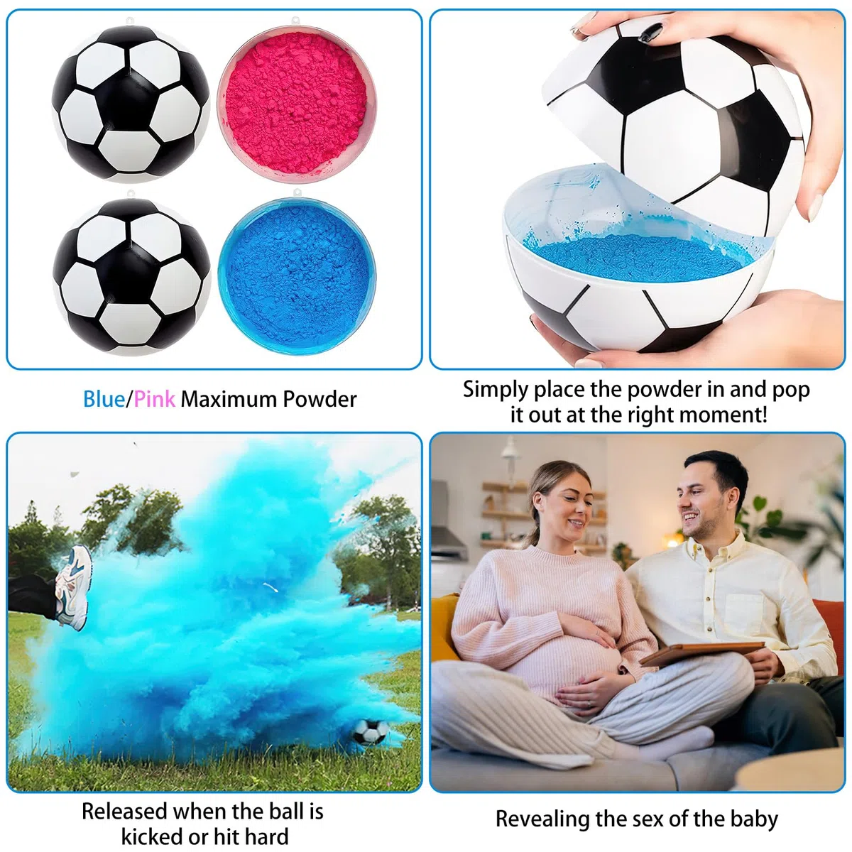 Pallone Gender Reveal Calcio, Pallone da Calcio per Baby Shower, Gender Reveal Party Pallone Calcio, Kit Pallone Baby Shower Calcio, Gender Reveal Pallone Calcio Baby Shower Boy or Girl