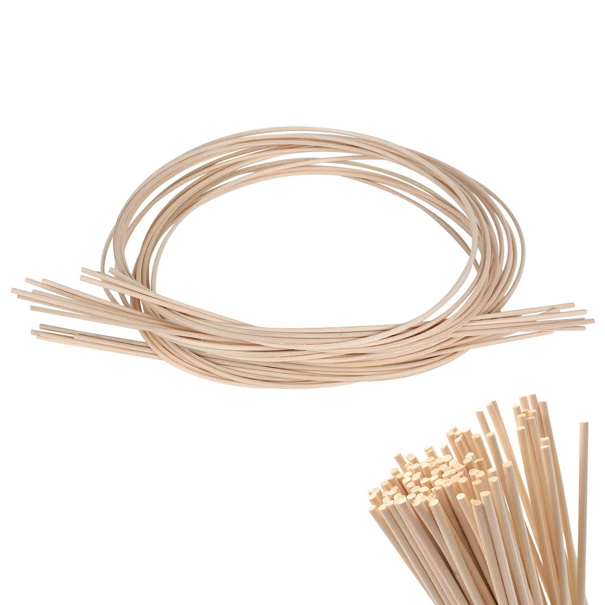 100 bastoncini per tubi d'incendio, materiale intrecciato, bastoncini in rattan per diffusore di aromi, bastoncini di ricambio, diametro 3 mm, materiale intrecciato per la creazione di cestini