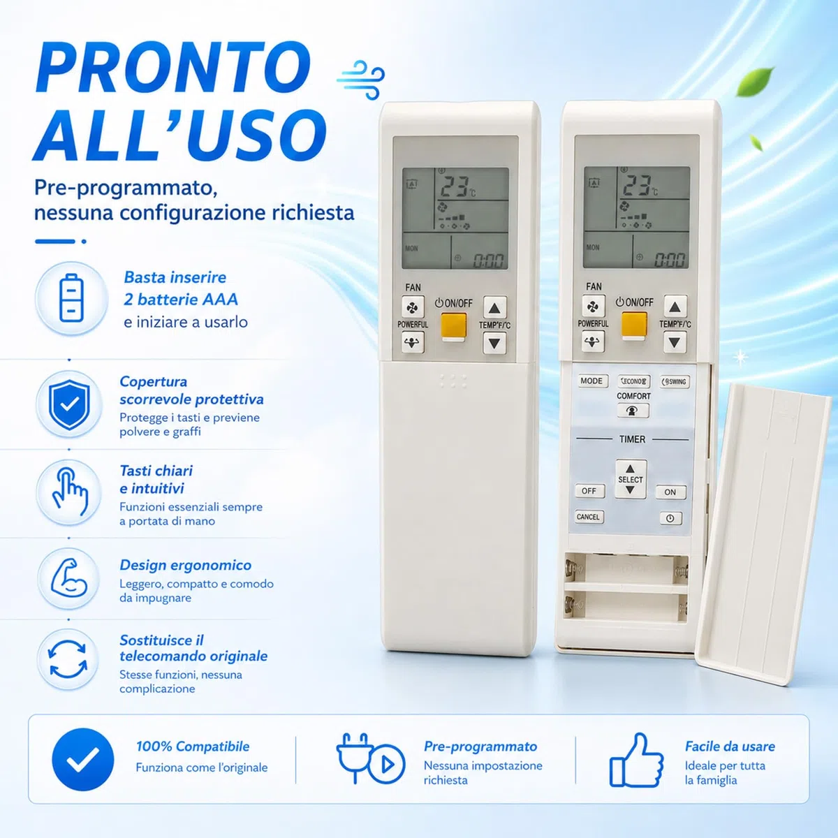 Telecomando per Climatizzatore ARC452A9 ARC452A15 ARC452A16 ARC452A17 ARC452A18 ARC452A19 ARC452A20 ARC452A21 ARC452A22 ARC452A1 ARC452A2 ARC452A3 2MKS50G2V1