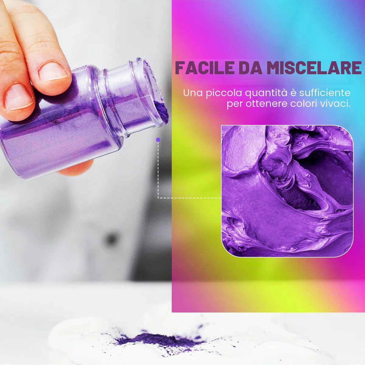 Polvere di pigmento neon - 12 colori Polvere fluorescente per resina epossidica, design delle unghie, candele, slime e produzione di sapone, colorante per resina al neon per pittura, gioielli