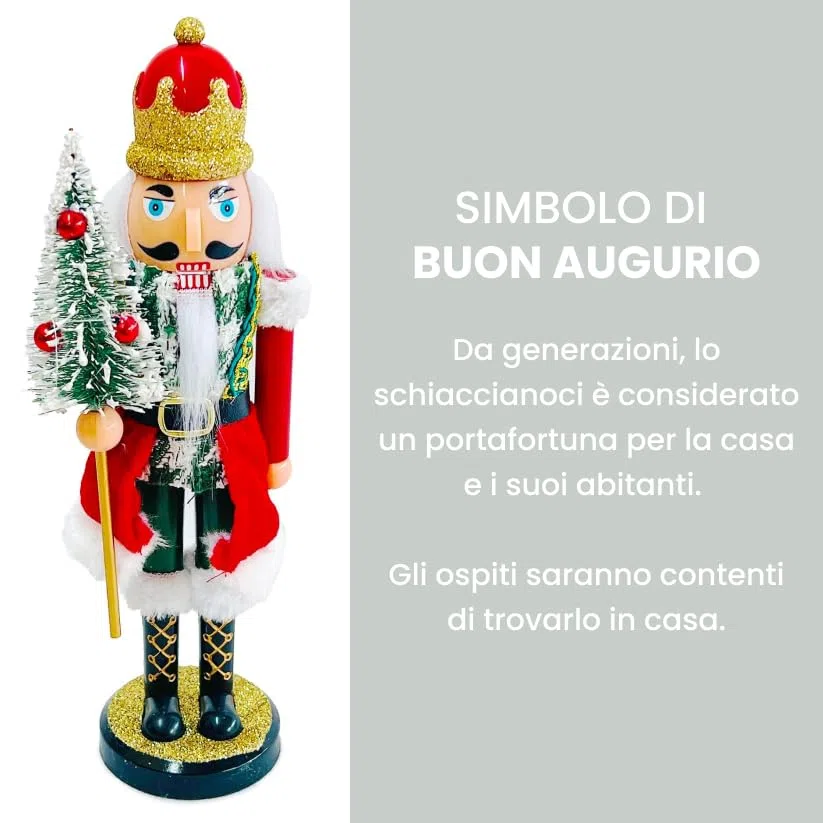 INTRECCI Schiaccianoci di Natale, Altezza 28 cm, Addobbo Natalizio, Elegante, Perfetto per Decorare l'Albero e la Casa, Simbolo di Buon Augurio, Regalo Originale. Fantasia: Ivan
