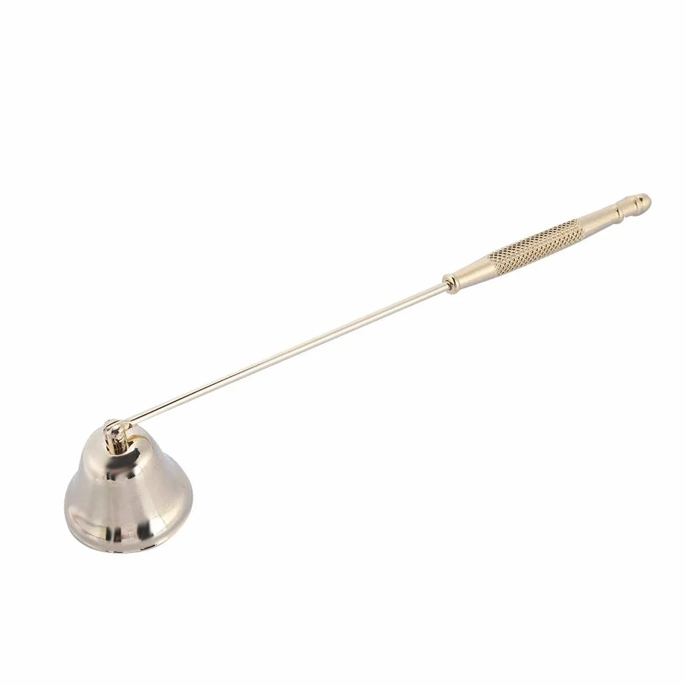 MAGT Spegni Candela, Estintore per Candele in Acciaio Inossidabile Stoppino Trimmer a Forma di Campana Snuffer Wick Trimmer per Spegnere Casa (Oro)