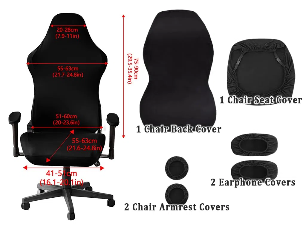Rivestimento per Sedia da Gioco, 6 Pezzi Coprisedia da Gaming Elasticizzata, Copertura per Sedia da Gaming, Copri Sedia Gaming, Copertura per Sedia da Gaming, per Sedia Gaming, Sedie da Ufficio