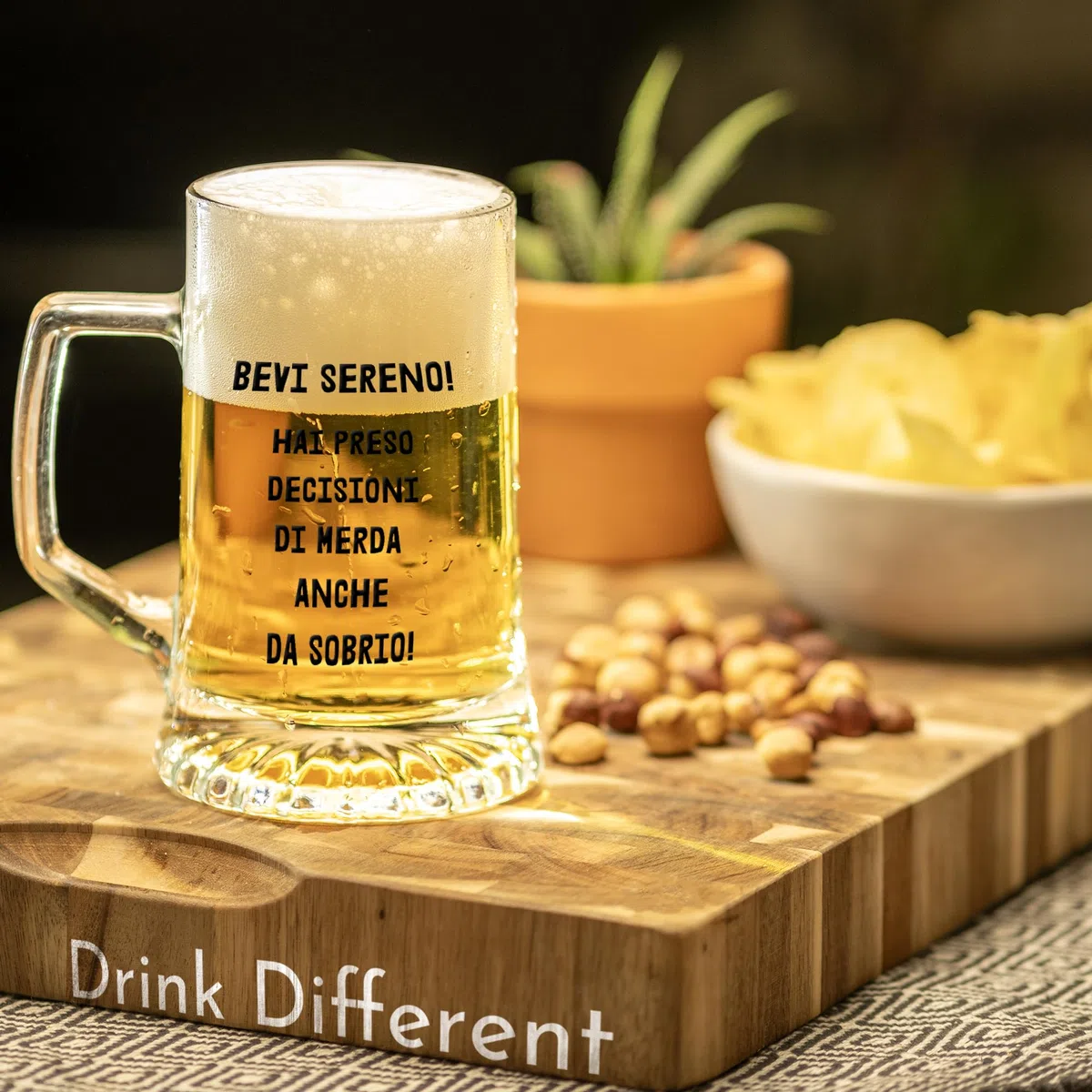 Boccale da birra Bevi sereno hai preso decisioni di merd anche da sobrio idea regalo divertente