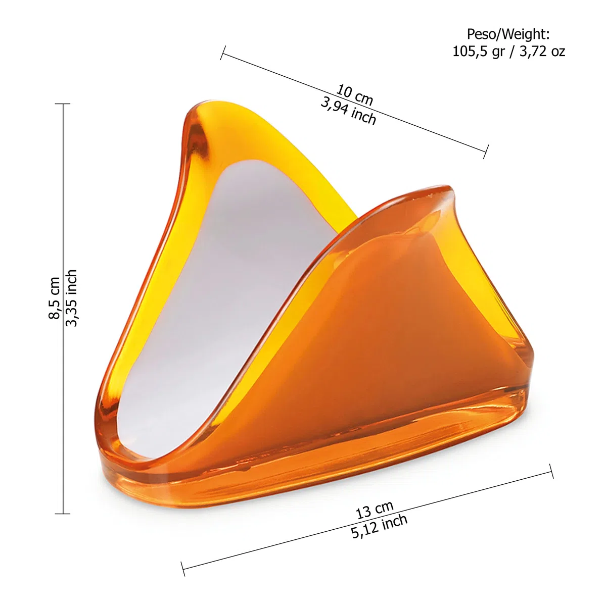 Omada Design Portatovaglioli da Tavola, Portasalviette in Acrilico, Made in Italy, Linea Square, Giallo