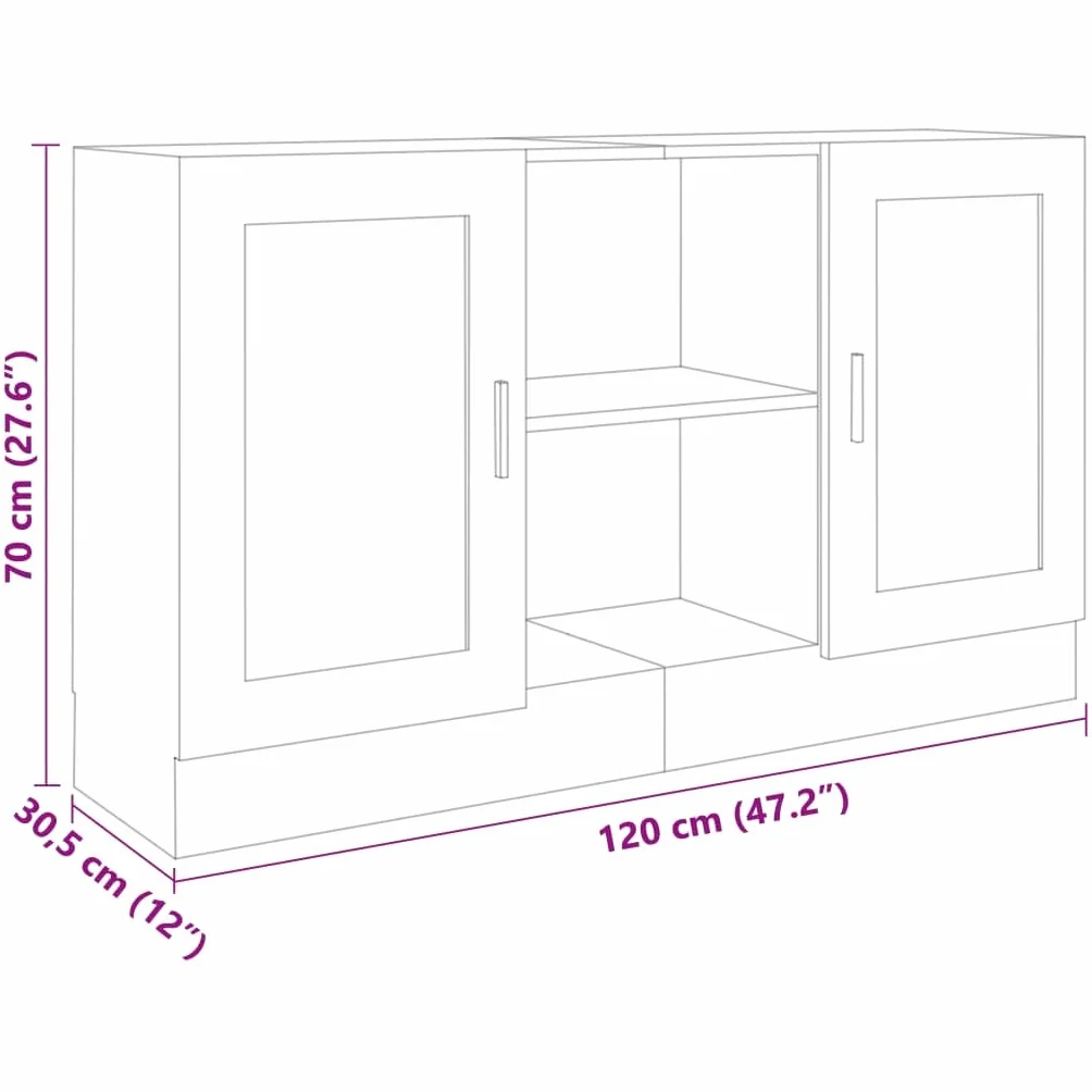 vidaXL Credenza Grigio Cemento 120x30,5x70 cm in Legno Multistrato
