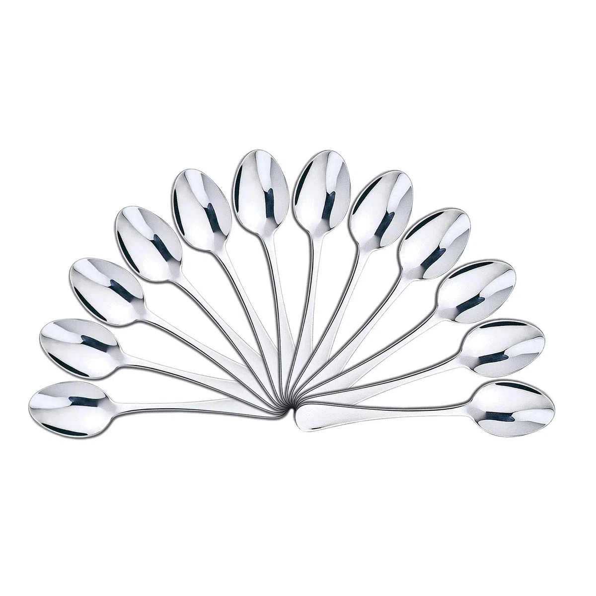 Mr. Spoon Minimal Collection Set di Posate da Portata in Acciaio Inossidabile - 12 cucchiai da Dessert in Acciaio Inossidabile 15x3,2cm