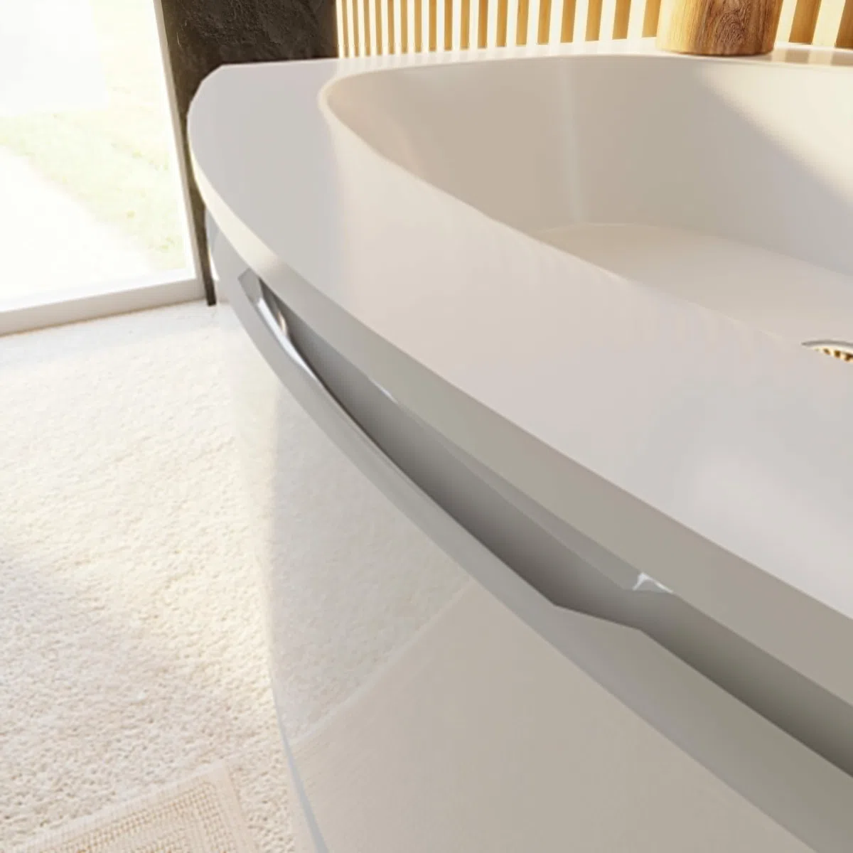 Kiamami Valentina - Mobile Bagno Sospeso 105 Cm Bianco Lucido Specchio A Goccia | Los Angeles