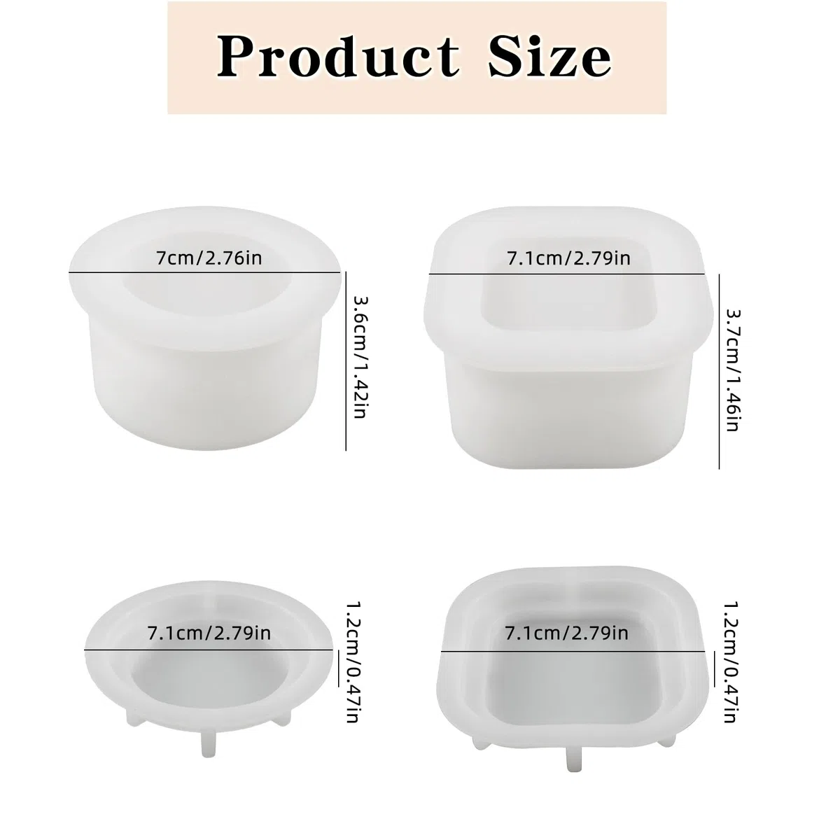 Stampi in Silicone per Resina,2 Pezzi Stampo in Silicone per Candele,Stampo in Resina da Colata DIY per i Lavori di Bricolage