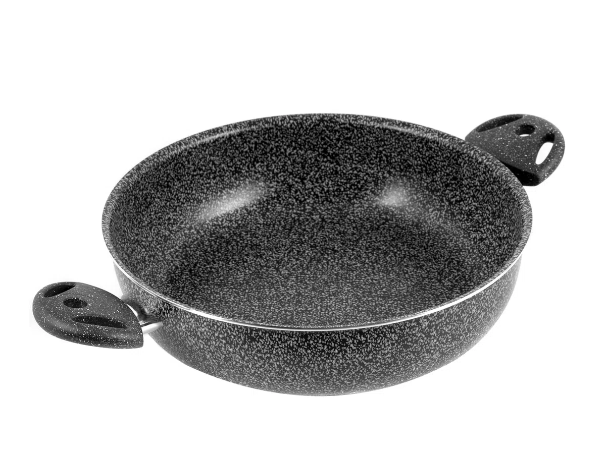 Home Stone Tegame Antiaderente con 2 Manici, Pietra, Antracite, 24 cm