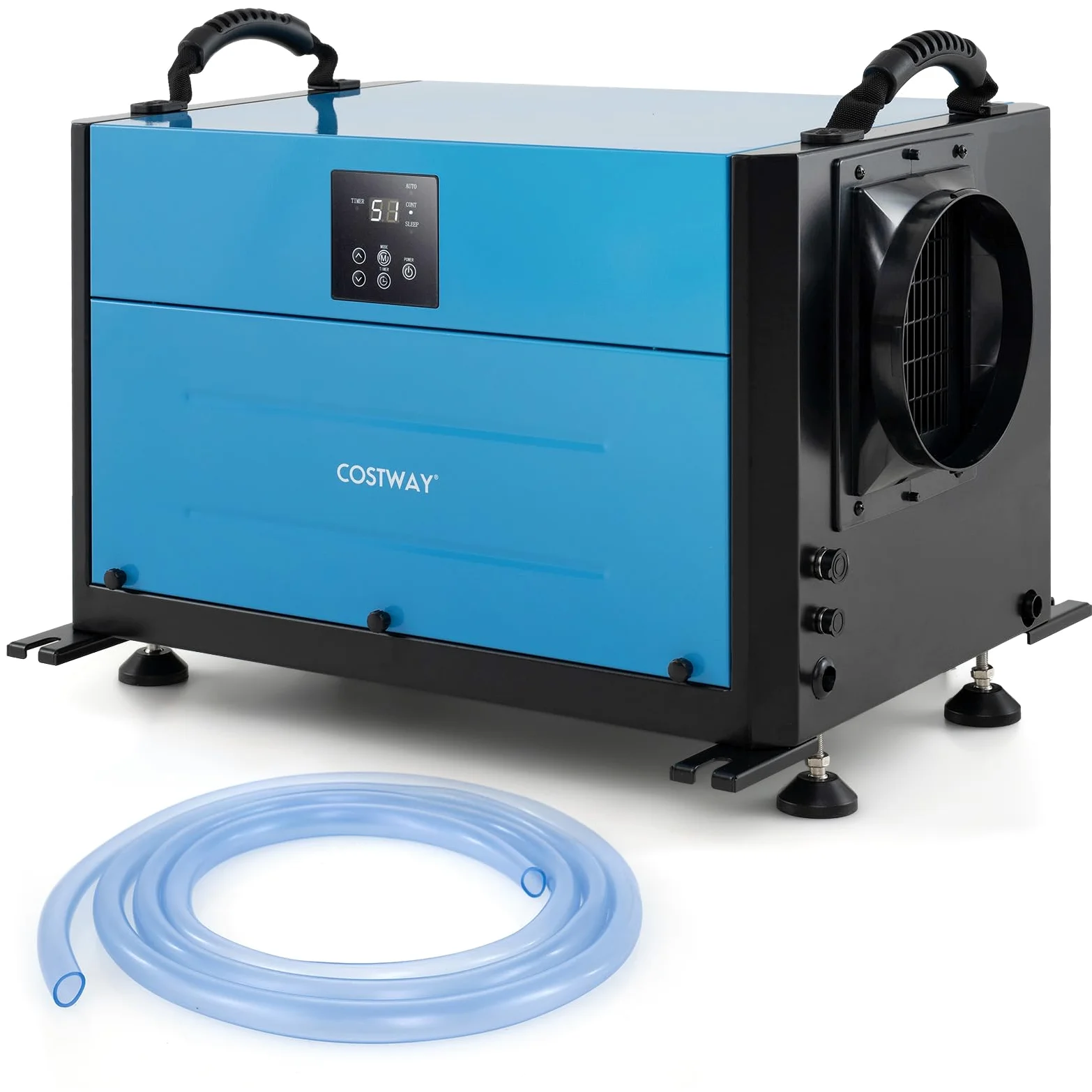 COSTWAY 58,5/73,5 L Deumidificatore Commerciale, Deumidificatore Industriale con 3 Modalità e Timer 24H, Sbrinamento Automatico per Cantina Magazzino (73,5 L/giorno Blu)