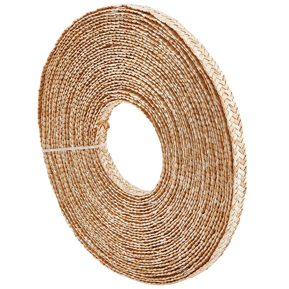 BENECREAT Nastro di Paglia di Grano Da 12m per Realizzare Cappelli, Nastro di Paglia di Iuta Largo 12mm per Realizzare Cappelli, Accessori Fai Da Te, Color Mandorla Sbollentata