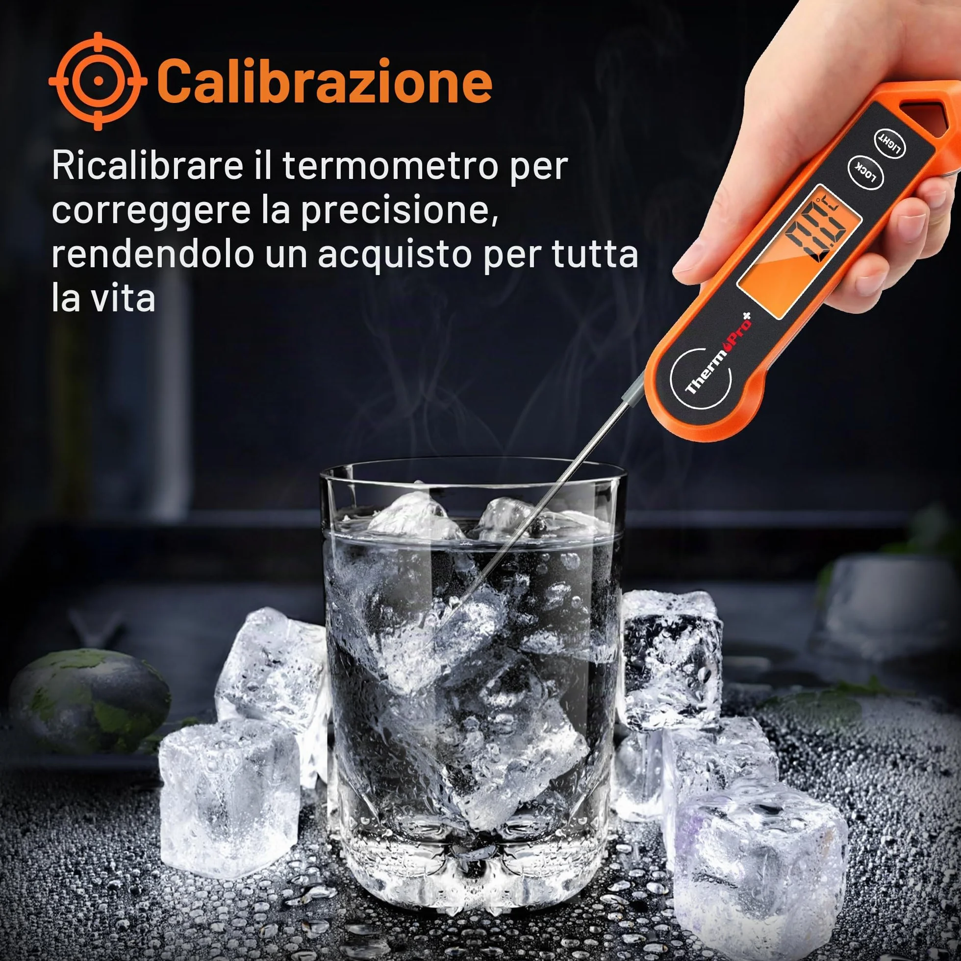 ThermoPro TP19H Termometro digitale per carne per cucinare con retroilluminazione ambidestra, impermeabile per alimenti da cucina BBQ Grill Affumicatore Olio per friggere Caramelle Lettura istantanea