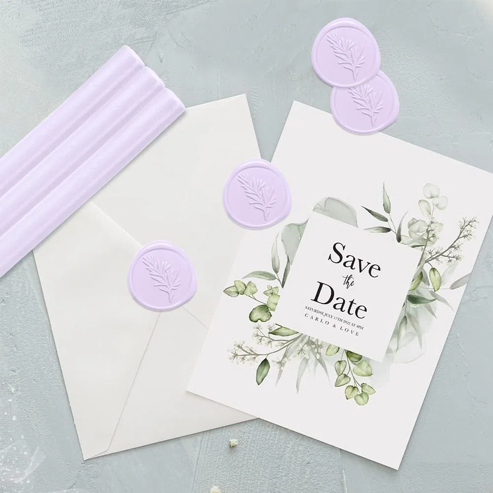 10 Pezzi Bastoncini di Ceralacca da 10cm per Pistola per Colla - Sigillo di Cera per Inviti di Nozze, Lettere, Buste, Cartoline e Artigianato (Viola)