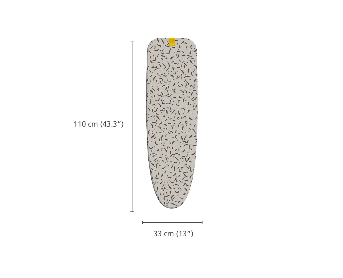Joseph Joseph Copriasse da Stiro Standard 110 x 33 cm, 100% Cotone, con Tappetino in Silicone Resistente al Calore, Compatibile con Glide Compact, Beige/Nero