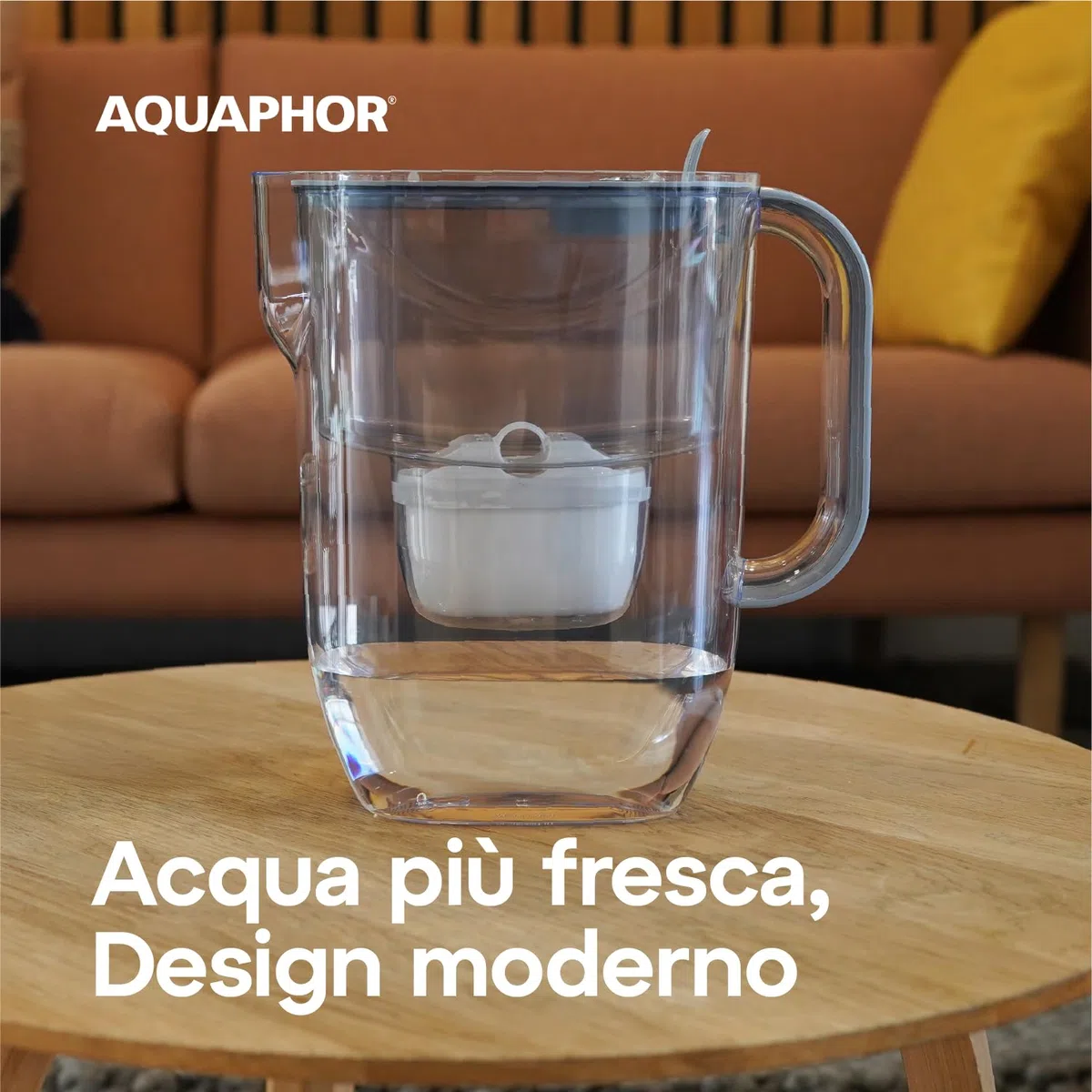 Aquaphor Fresh Caraffa Filtrante per Acqua con 1 Cartucce MAXFOR+ 200L - Grigio