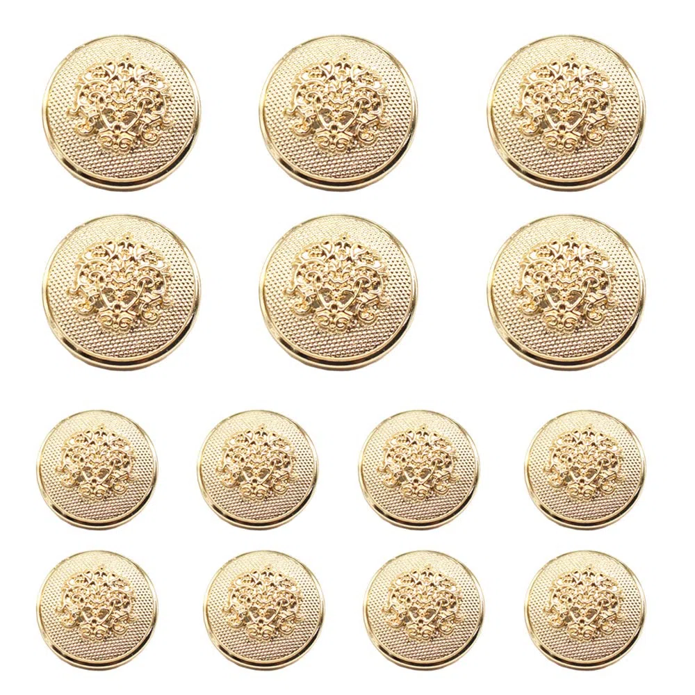 YaHoGa 14 pezzi dorati Bottoni Metallo 20mm 15mm Pulsanti per Cucire Mestiere Materiali tute Giacche Cappotti uniforme (MB20080)