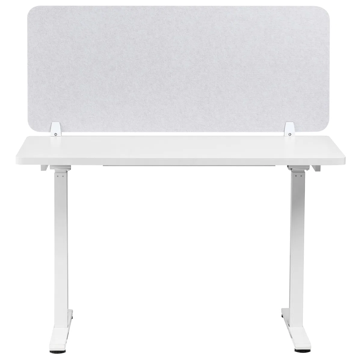 Beliani Divisorio da scrivania Pet Pannello Acustico Tessuto fonoassorbente 120 x 50 cm Bianco Sporco