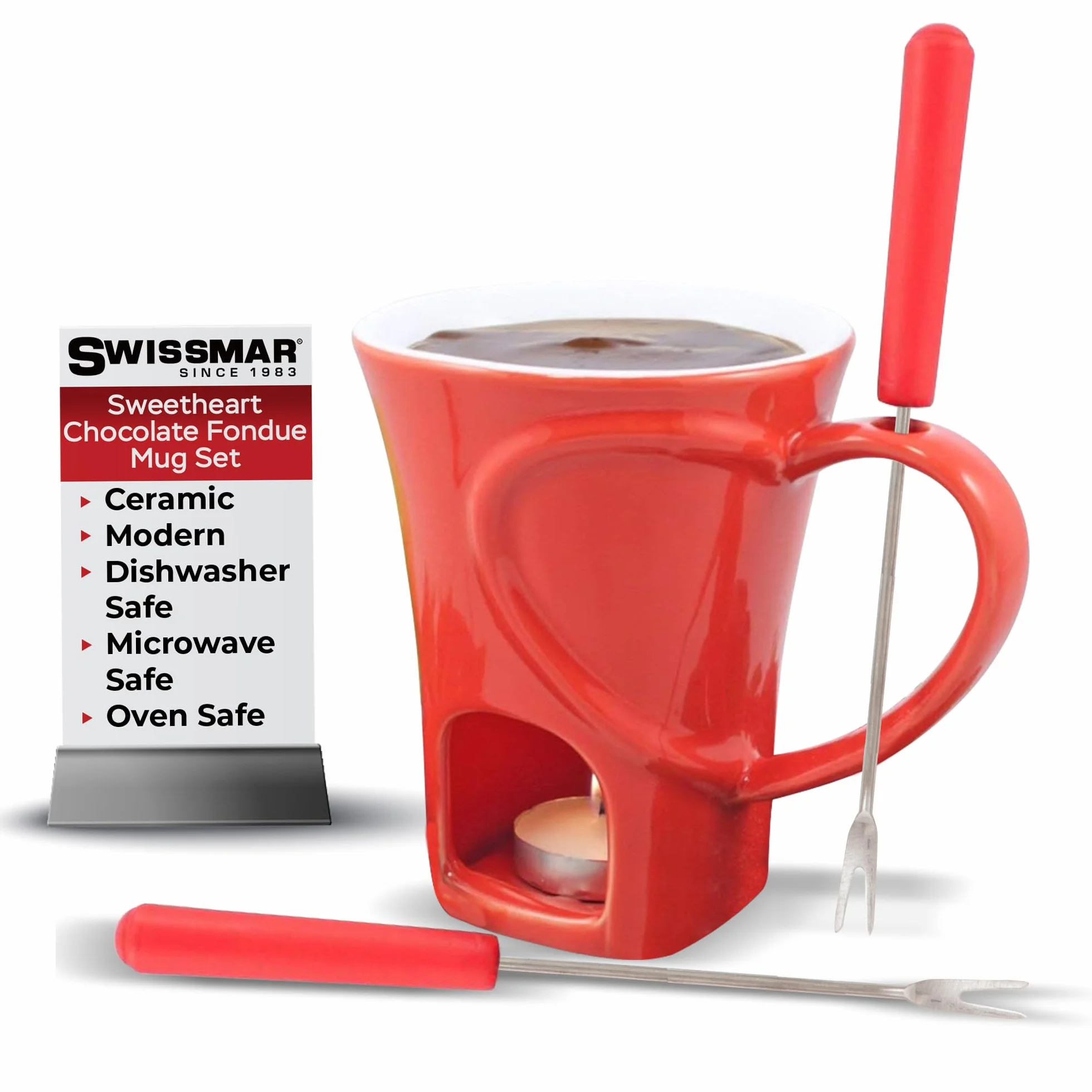 Swissmar F12066 4-Piece Sweetheart Cioccolato Fonduta Mug Set by Swissmar