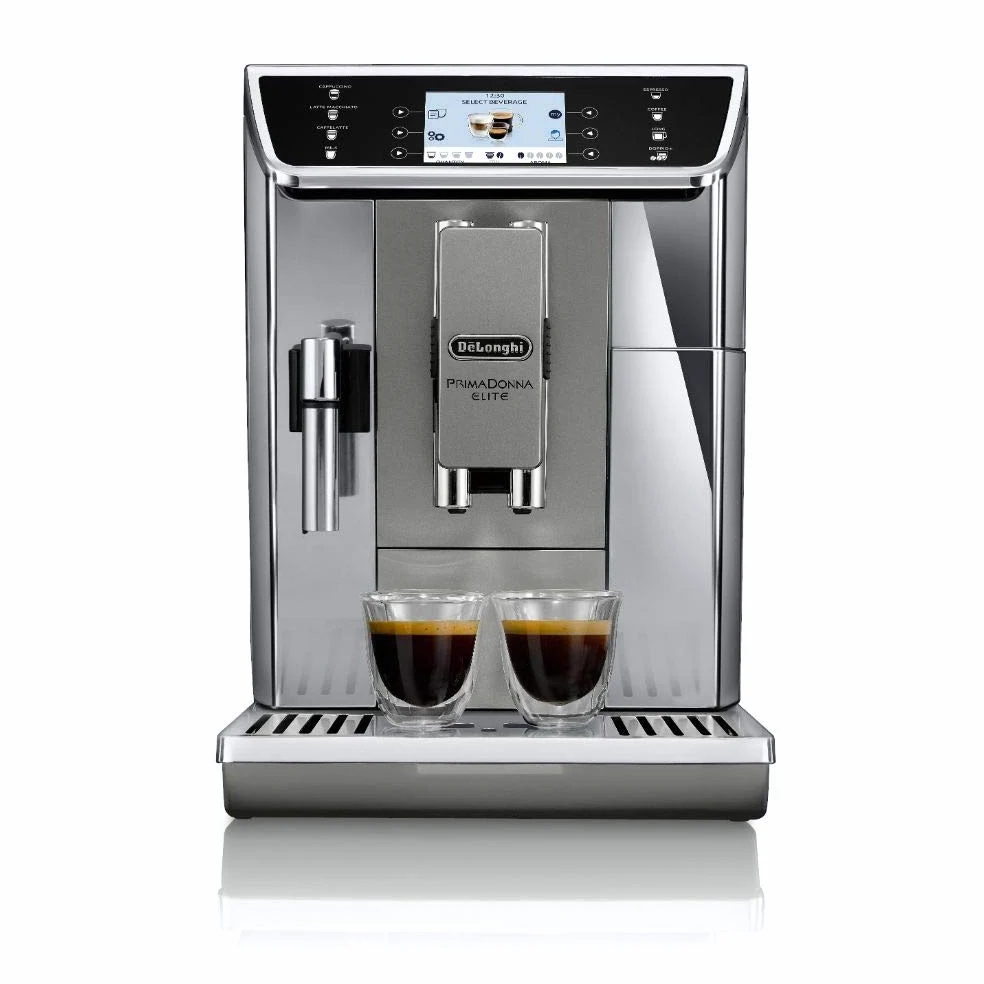 De Longhi Primadonna Elite Ecam 656.55.Ms, Macchina Per Caffè Espresso Automatica (Display A Colori Tft Da 3.5 Pollici, Sistema Montalatte Integrato, Frontale In Acciaio Inossidabile) Argento