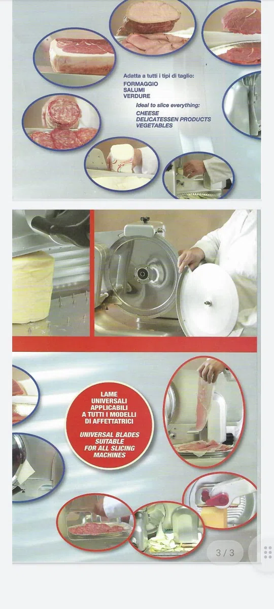 Lama di ricambio per per affettatrice 220 mm C45 40/3 180 H15,2 terza generazione RGV