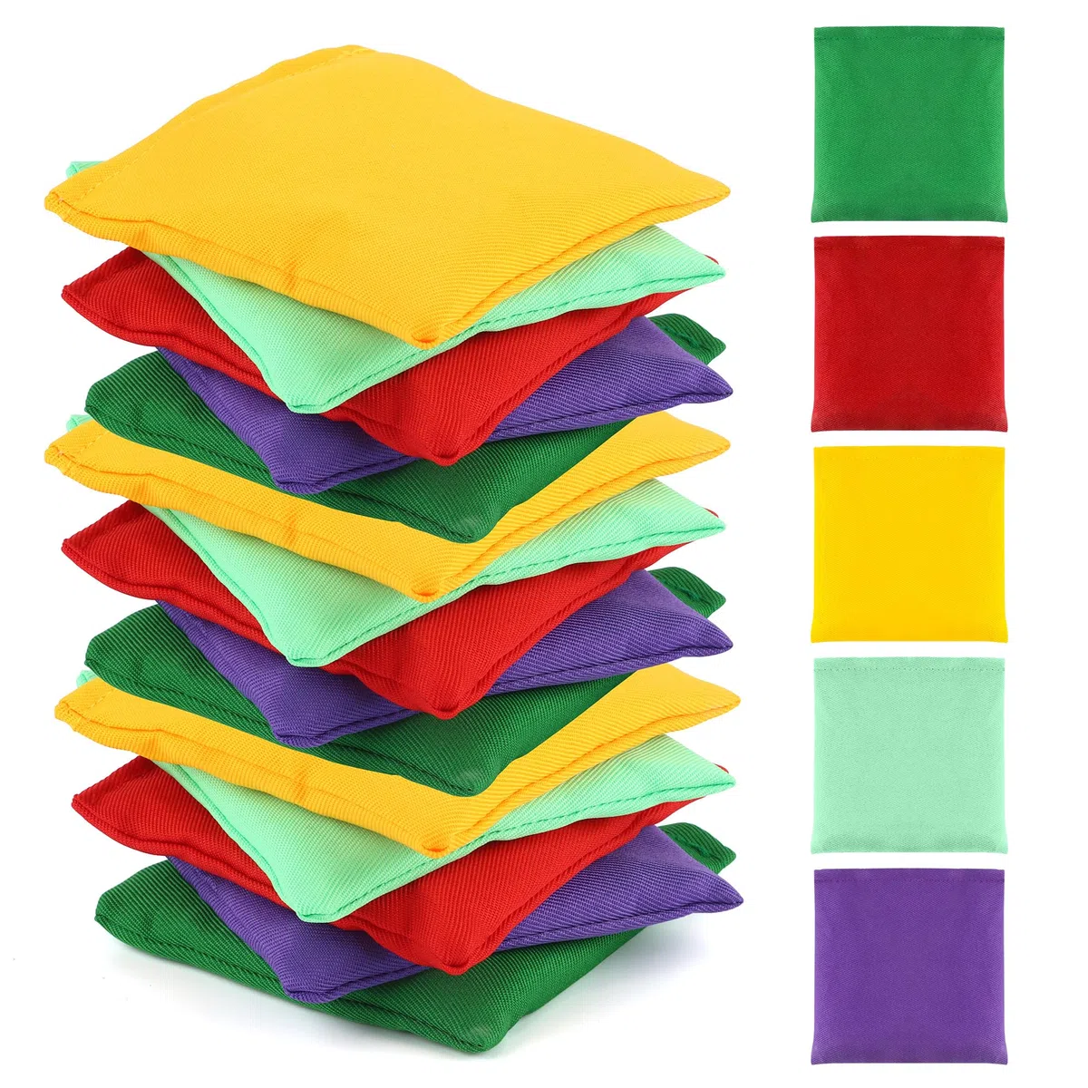 15 Pz Sacchetti di Cornhole 10x10cm Corn Hole Bean Bag Set Toss Game Lanciare i Sacchi di Fagioli Gioco di Lancio Giochi da Giardino all'aperto per Bambini Gioco di Buchi Ciechi per Adulti
