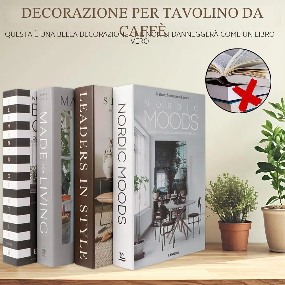7 libri decorativi, pieghevoli, libri finti per mensole, libri finti per decorare la casa, tavolino da caffè, libreria, decorazione