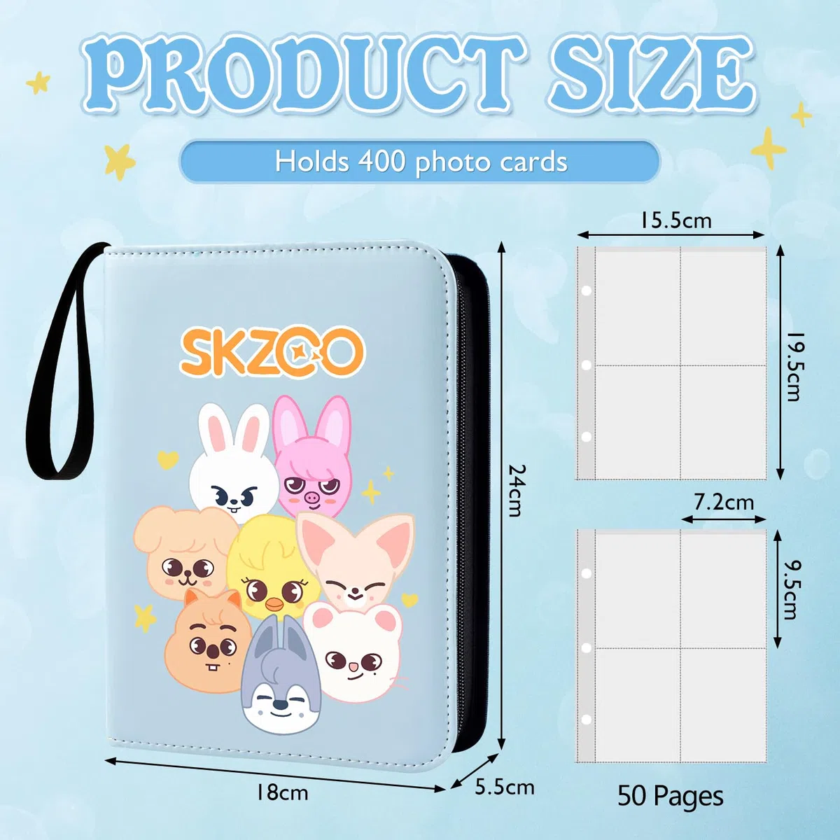 Stray Photocard Binder, SKZ Photocards Holder, Stray Carte Collezionabili Album con 400 Tasche, Kpop Gadget per STAY (A)
