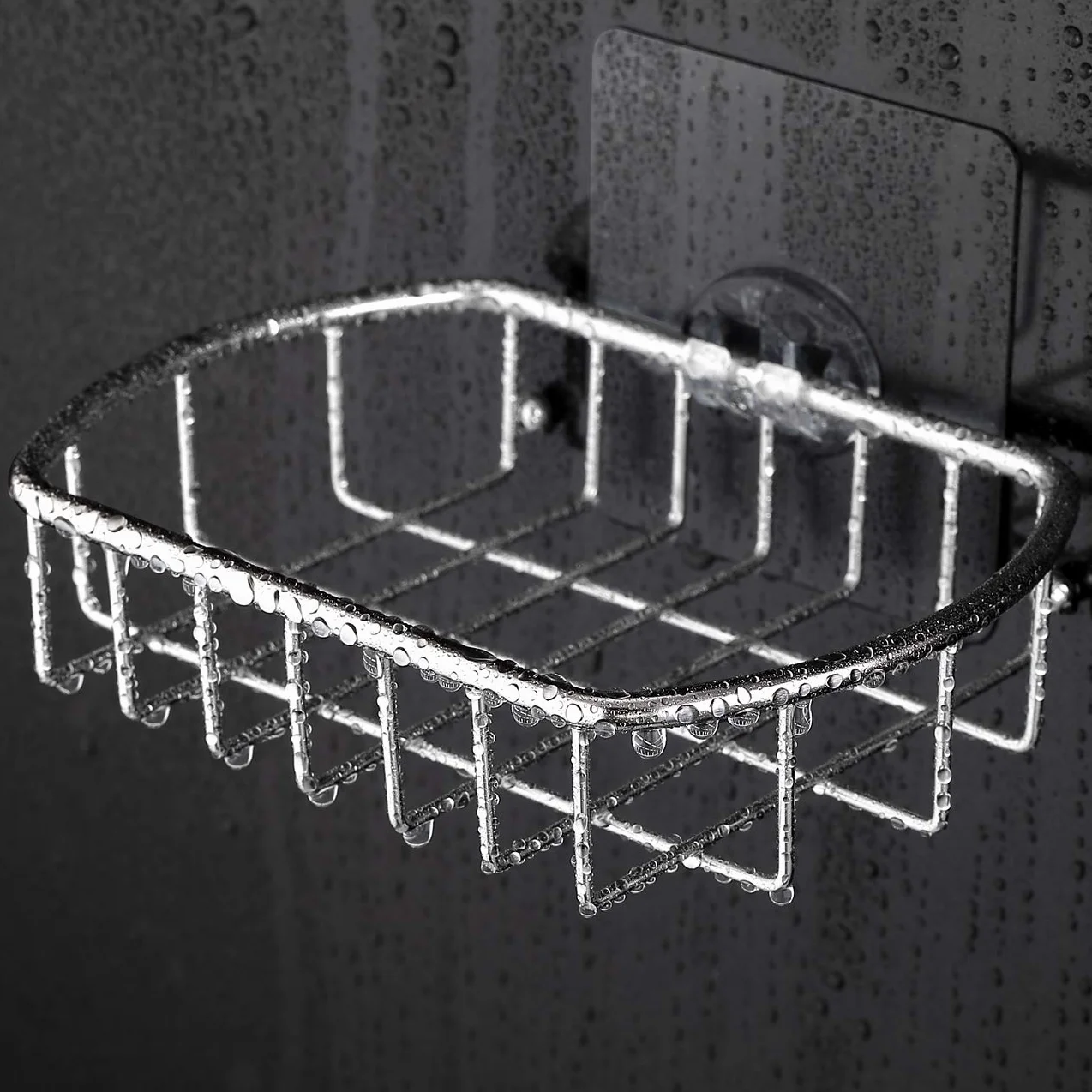Autoadesivo Portasapone in Acciaio Inox, Anti Ruggine, Senza Foratura, Mensola Per Bagno, Organizzatore per Cucina (1.Cestino del Sapone)