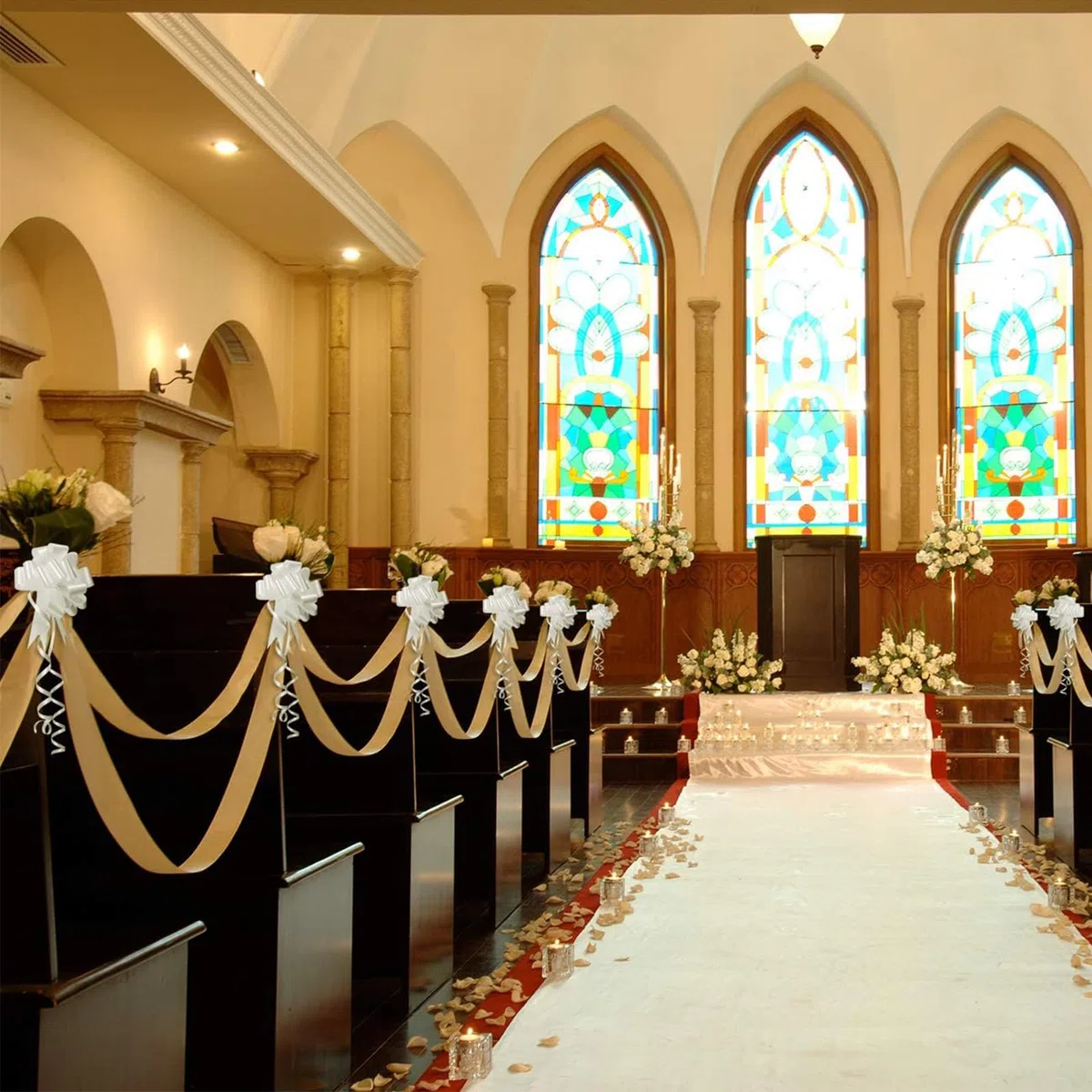 30 Pezzi Fiocchi Auto Matrimonio, Decorazioni Auto Matrimonio Autotiranti, Fiocchi Battesimo, Decorazione del Nastro con Fiocco Adatto per la Decorazione di Auto, Casa e Regali (Bianco)