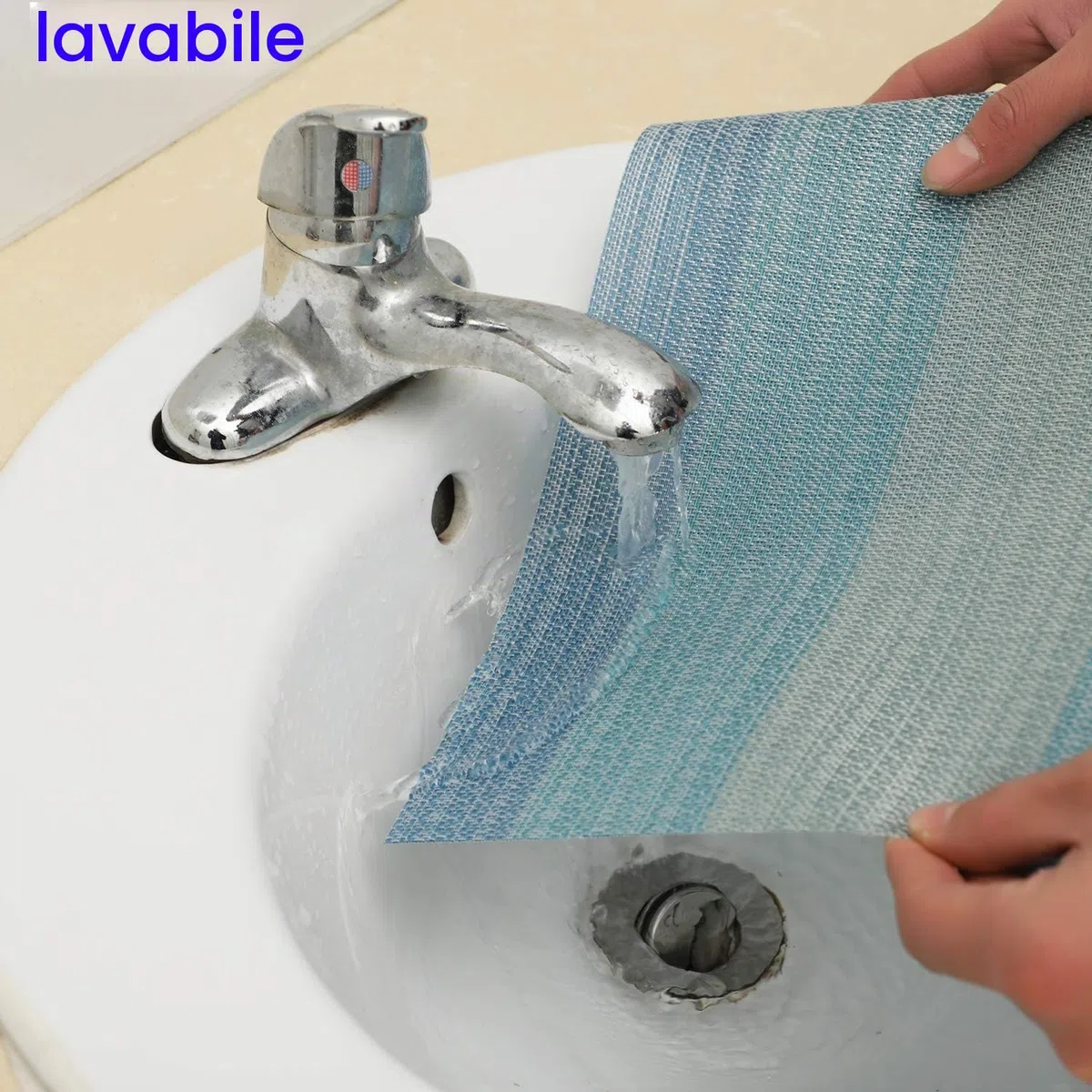 Tovagliette Americana Plastica Lavabili,Facile Pulizia PVC Tovagliette Colazione,Antiscivolo,Antimacchia,Resistenti al Calore,per Cucina Hotels Ristorante Set di 6 (Blu)