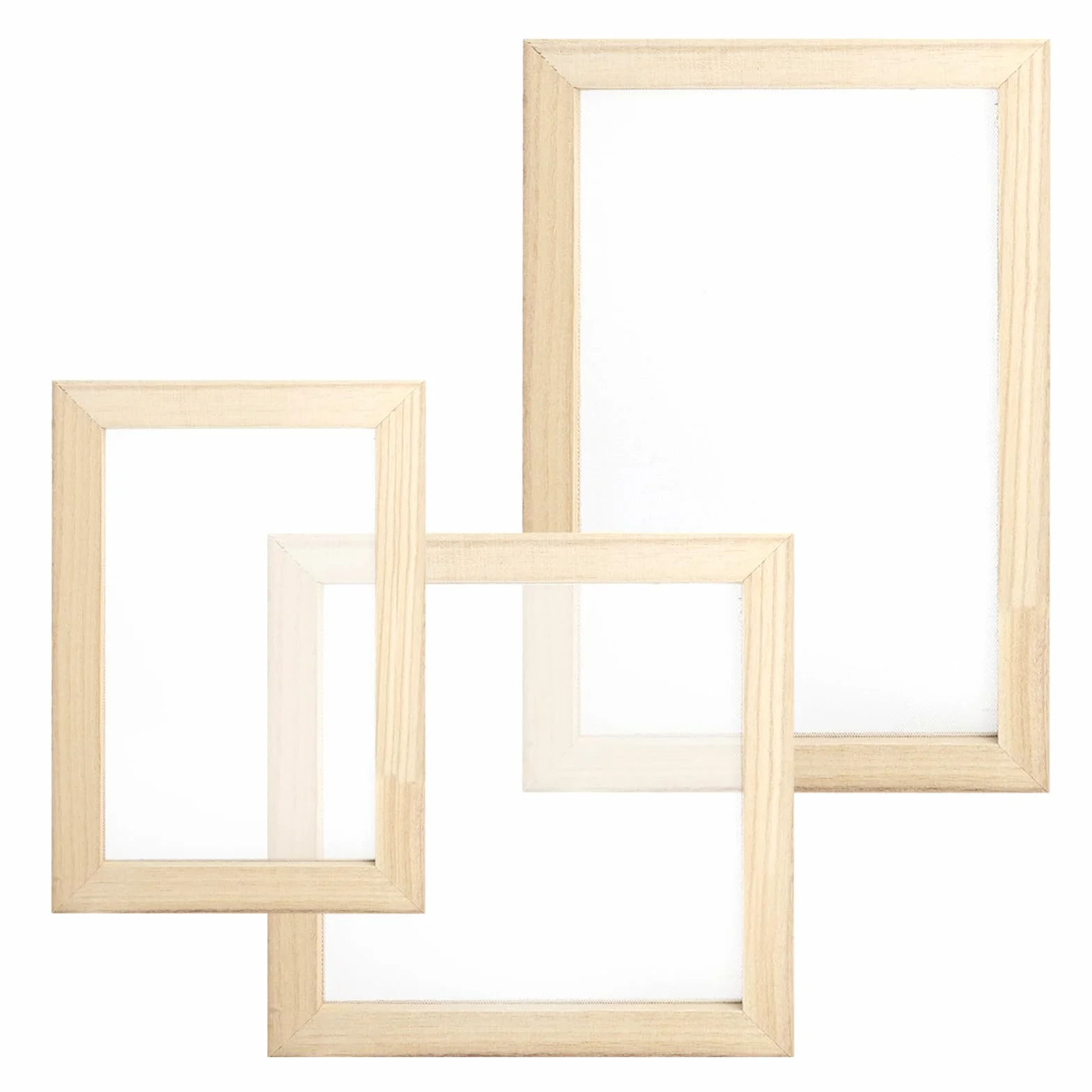 3PCS telai per Produzione della Carta in Legno Set Carta Fatta a Mano con Telaio e setaccio Strumento per Carta Riciclata Fai da Te Laboratori creativi e didattica Set per Serigrafia
