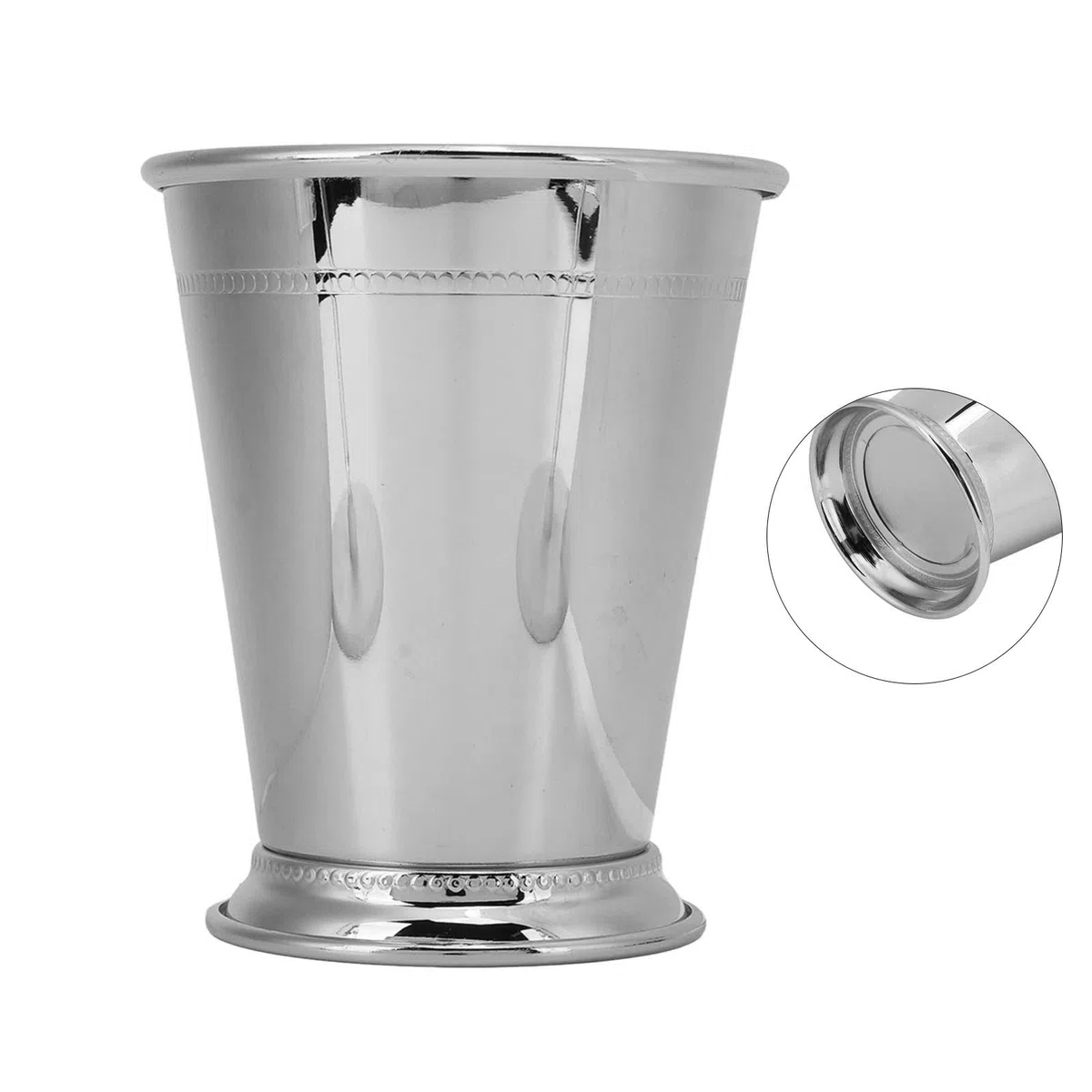 Martellato Mint Julep Cup, Pratico Julep Cup Ad Alta Stabilità per Bar (Argento classico)